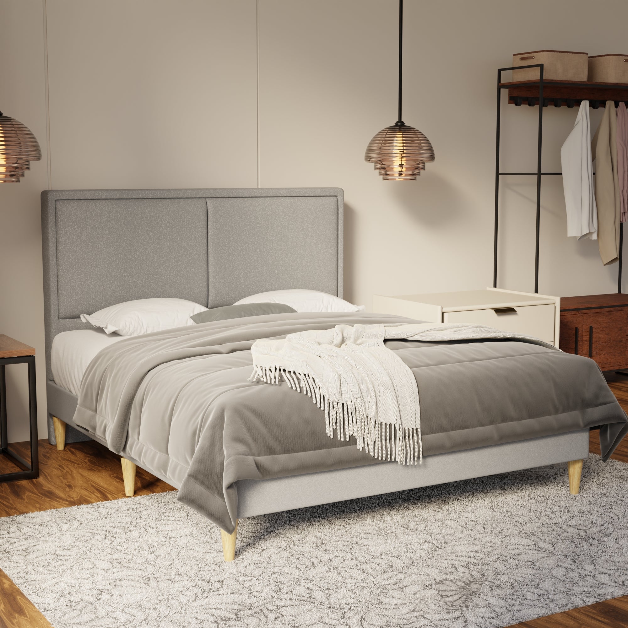 Bravelle Fabric Bed Frame (Water Repellent & Pet friendly) by Somnuz