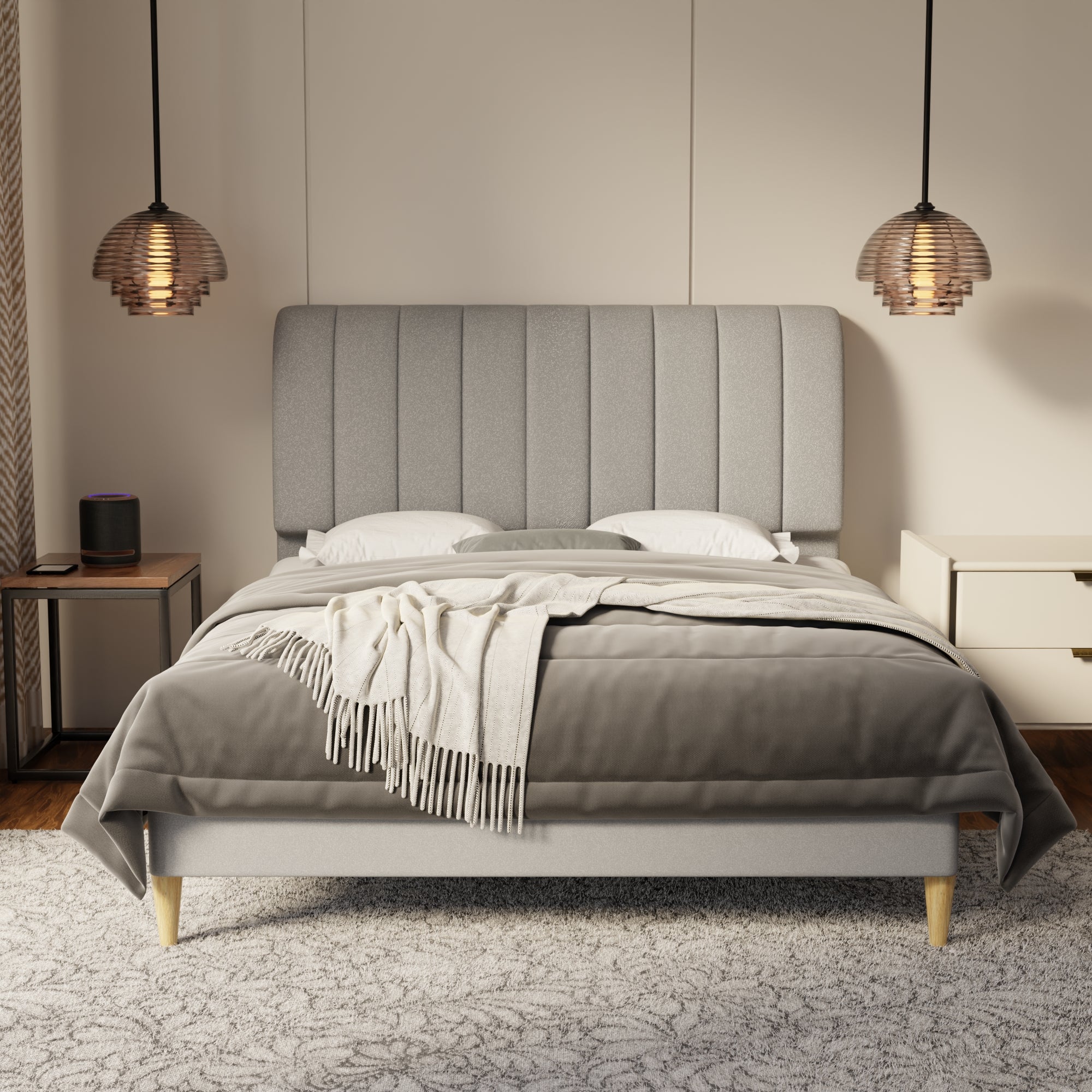 Kuro Fabric Bed Frame (Water Repellent & Pet friendly) by Somnuz