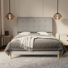 Haldor Fabric Bed Frame (Water Repellent & Pet friendly) by Somnuz