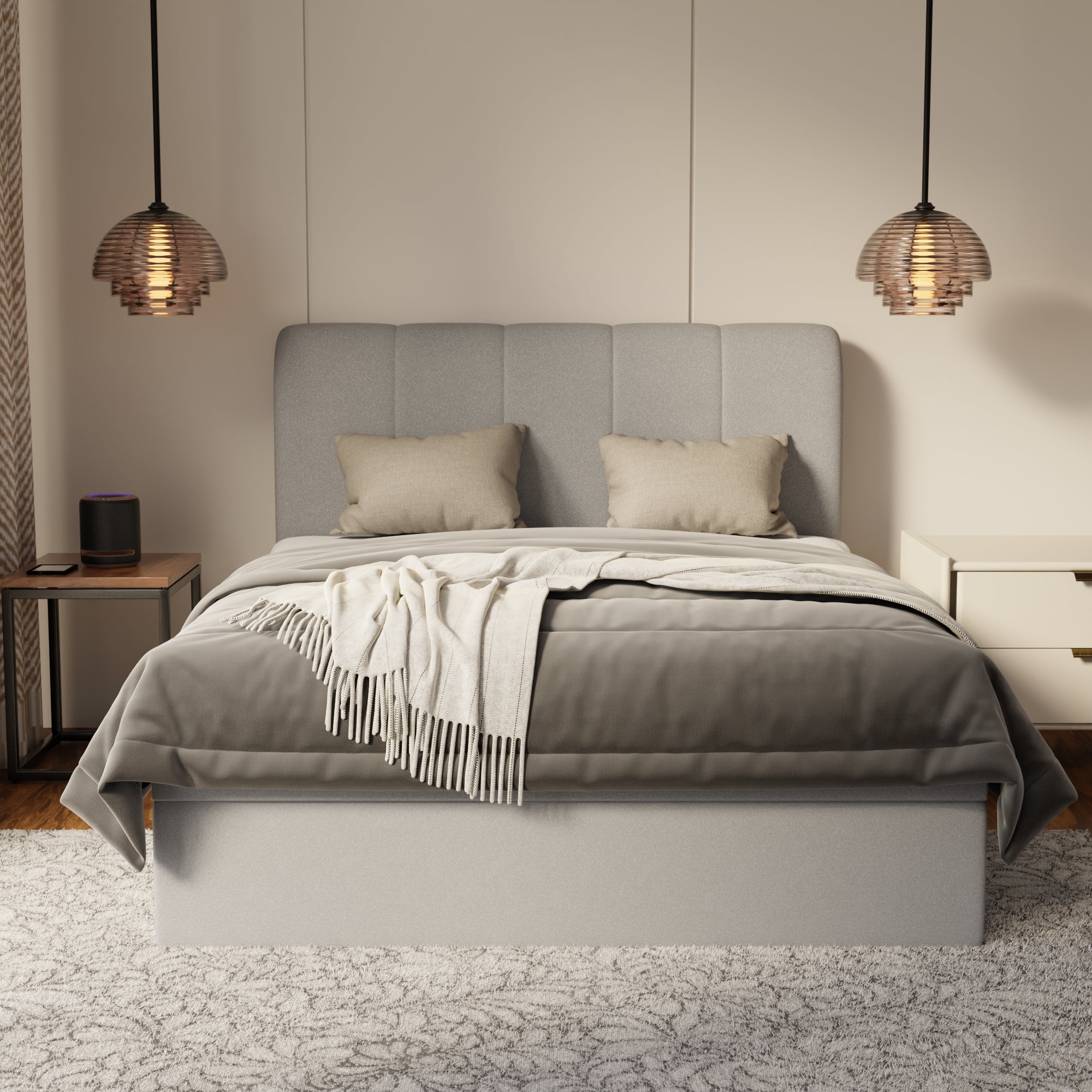 Caldrin Fabric Storage Bed Frame (Water Repellent & Pet Friendly) by Somnuz