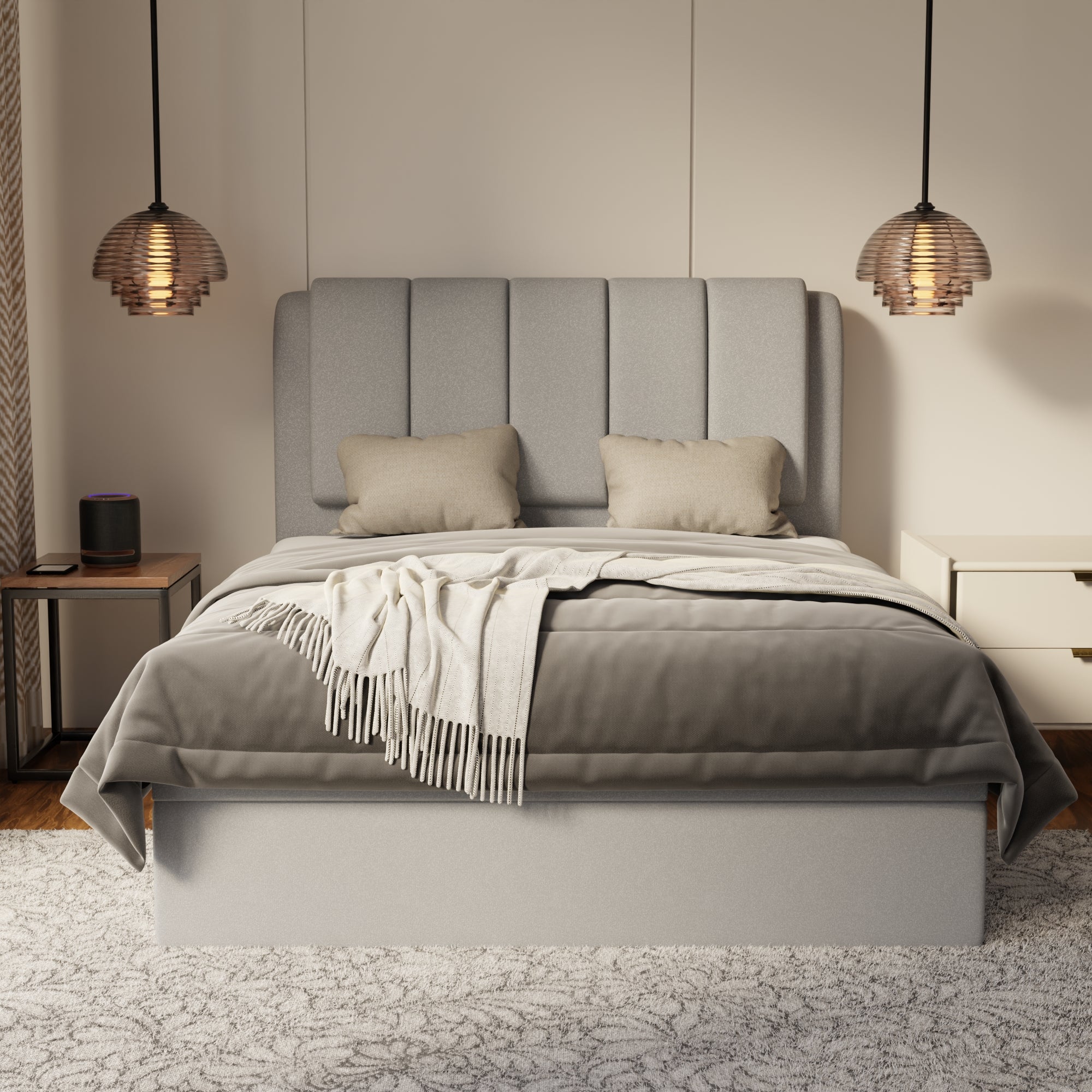 Asteron Fabric Storage Bed Frame (Water Repellent & Pet Friendly) by Somnuz