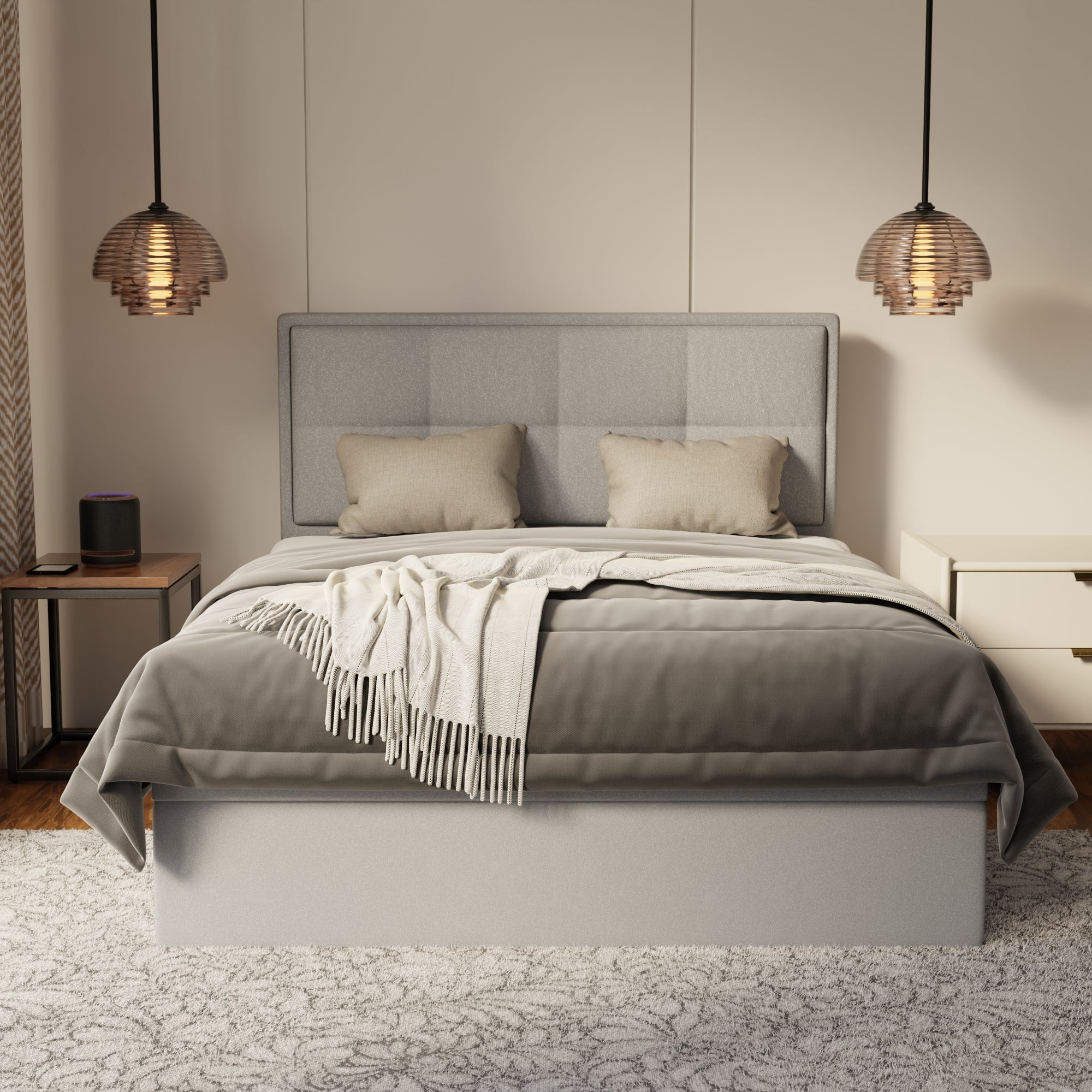 Solvane Fabric Storage Bed Frame (Water Repellent & Pet Friendly) by Somnuz