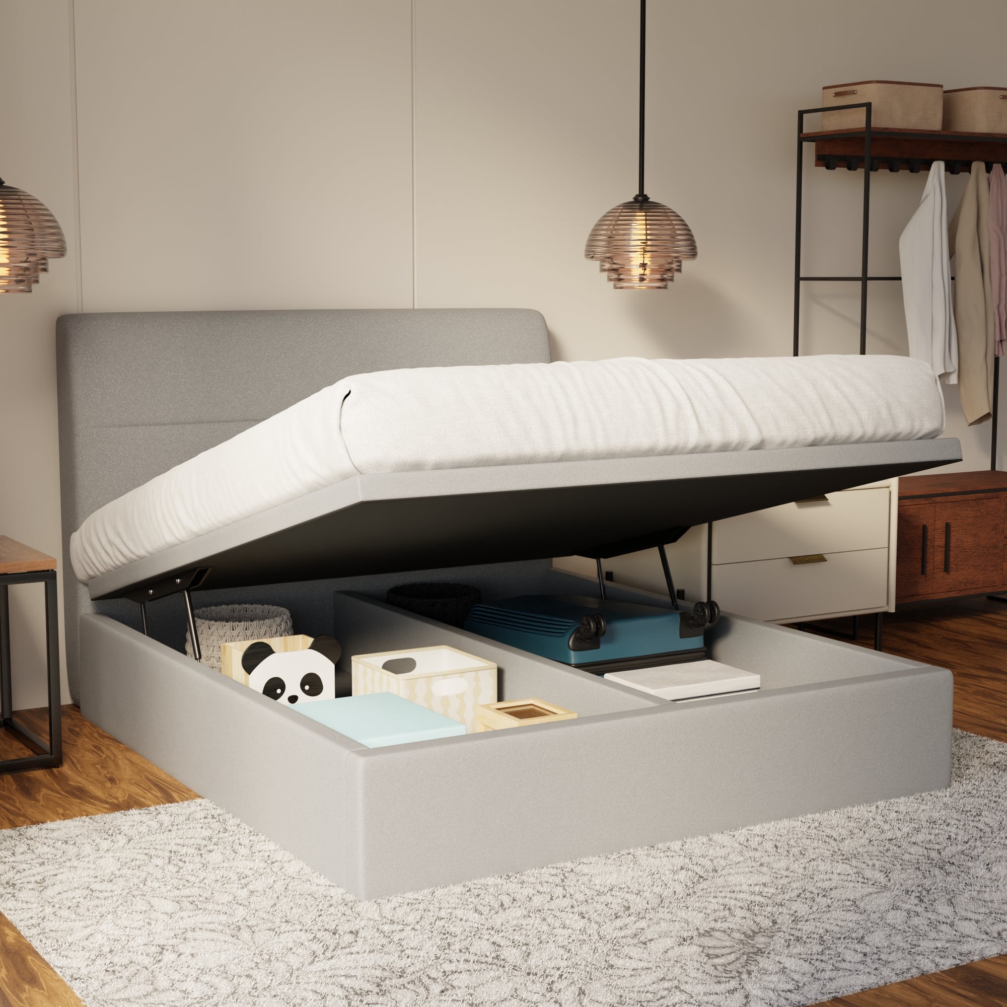 Lysara Fabric Storage Bed Frame (Water Repellent & Pet Friendly) by Somnuz