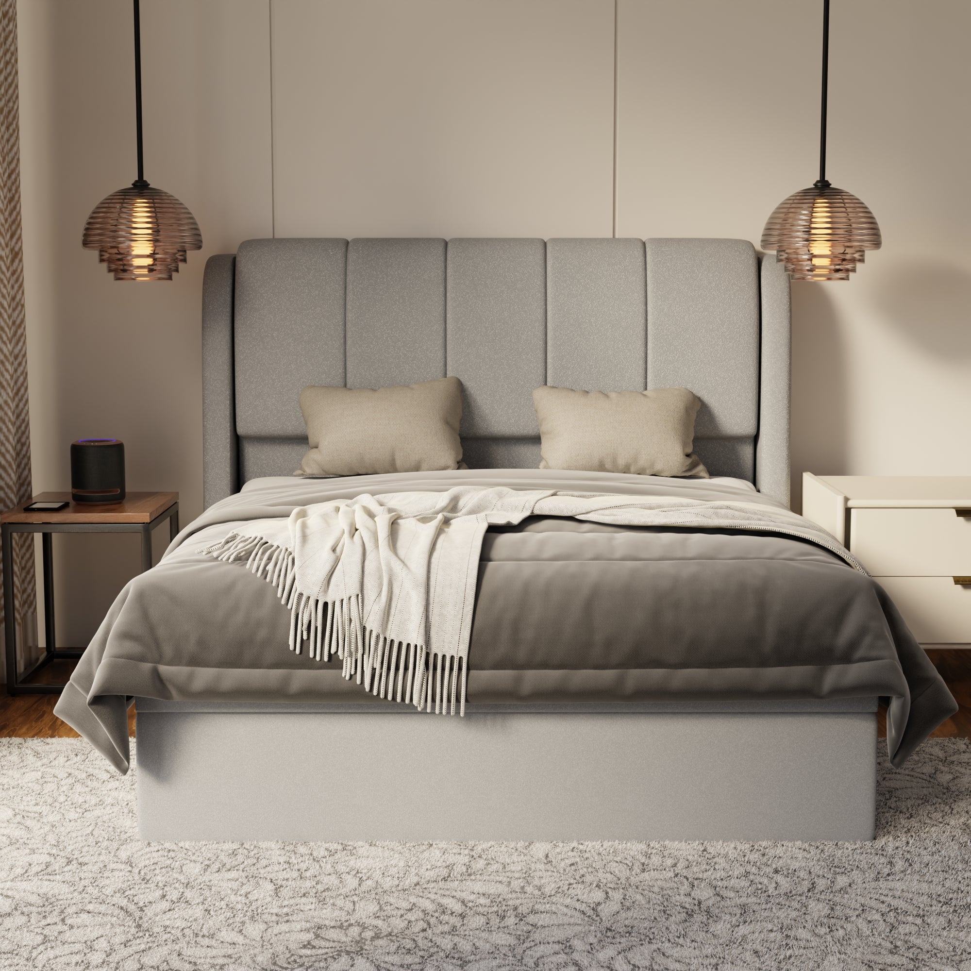 Brinley Fabric Storage Bed Frame (Water Repellent & Pet Friendly) by Somnuz