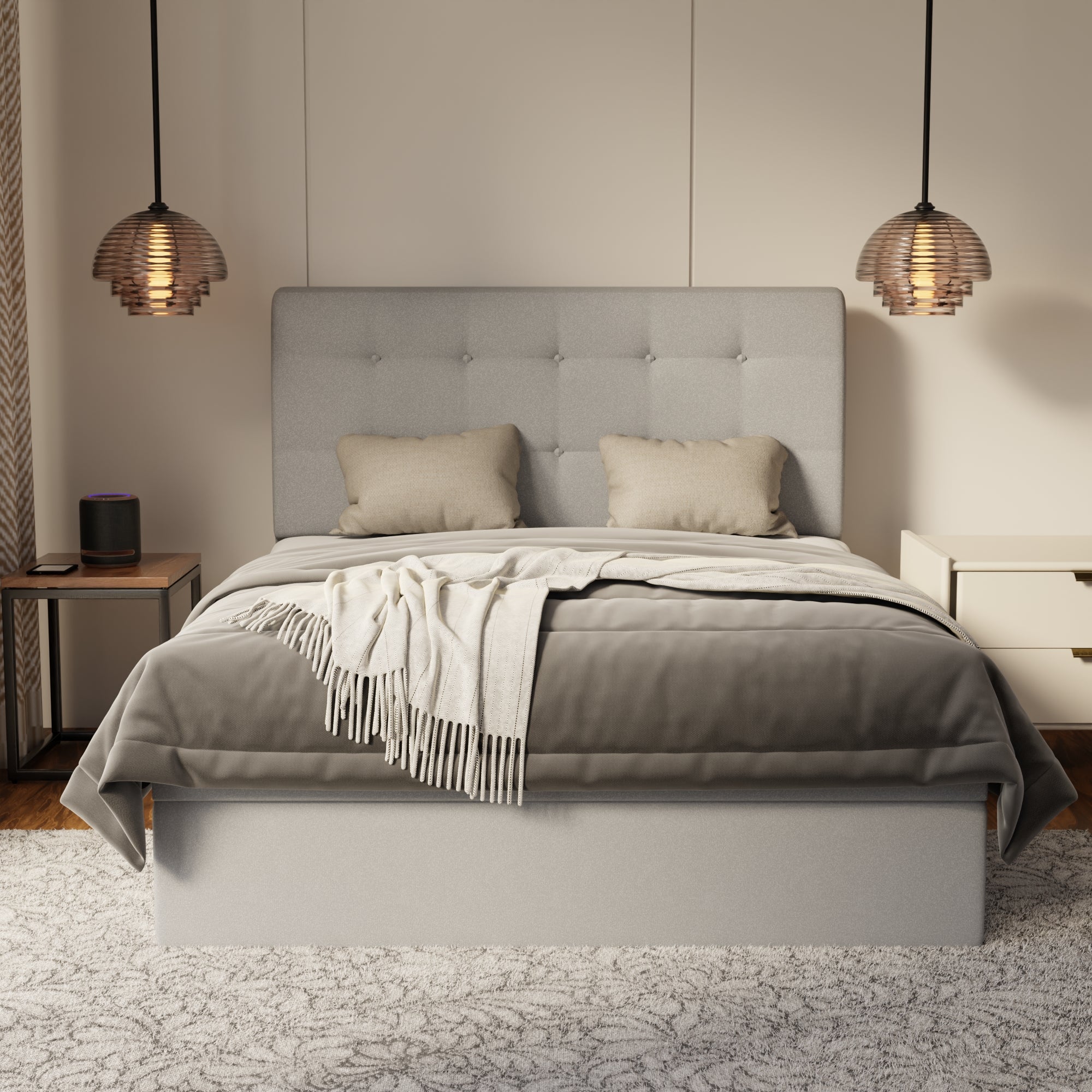 Endora Fabric Storage Bed Frame (Water Repellent & Pet Friendly) by Somnuz