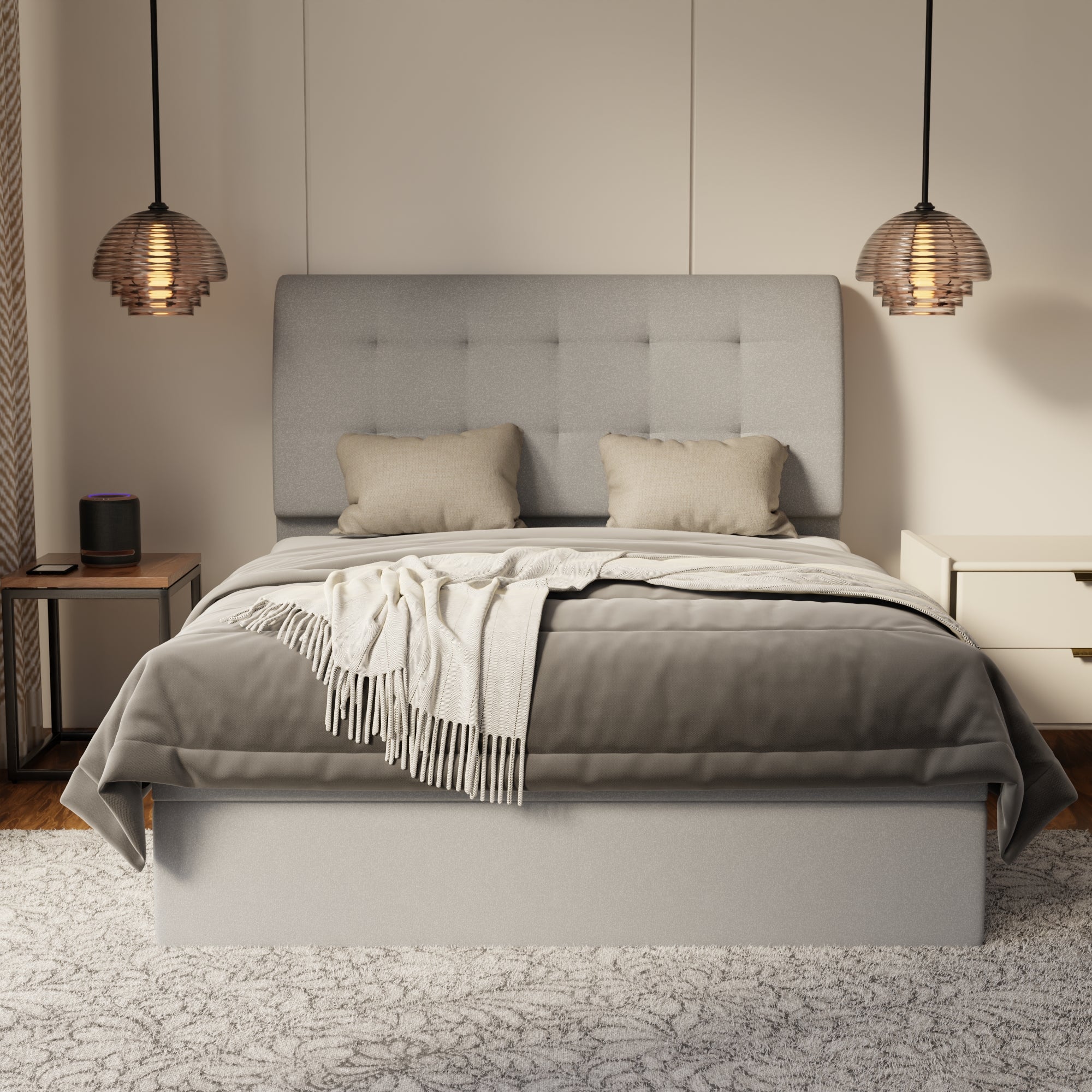 Haldor Fabric Storage Bed Frame (Water Repellent & Pet Friendly) by Somnuz