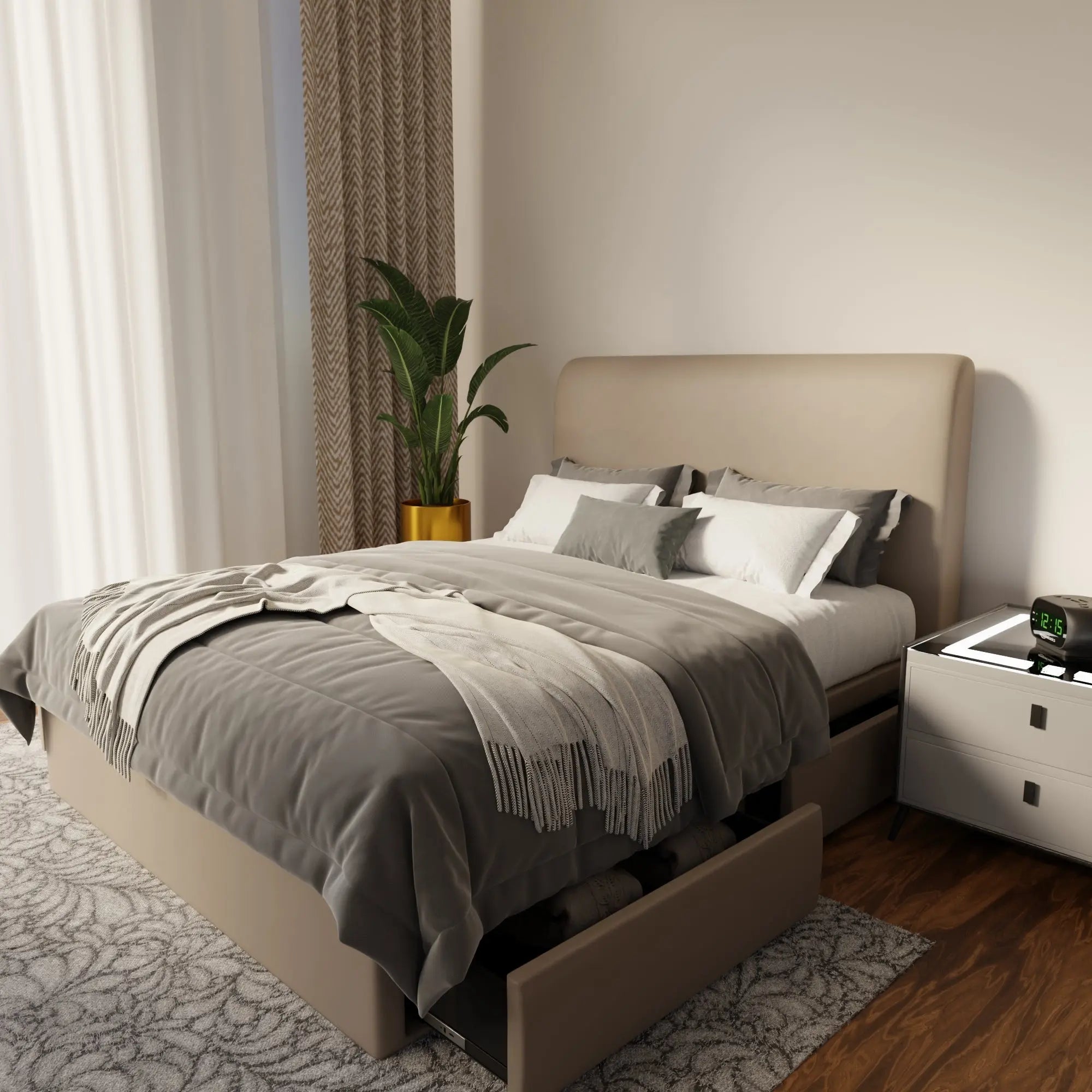 Vintaro Faux Leather Drawer Bed Frame (Pet Friendly) by Somnuz KH