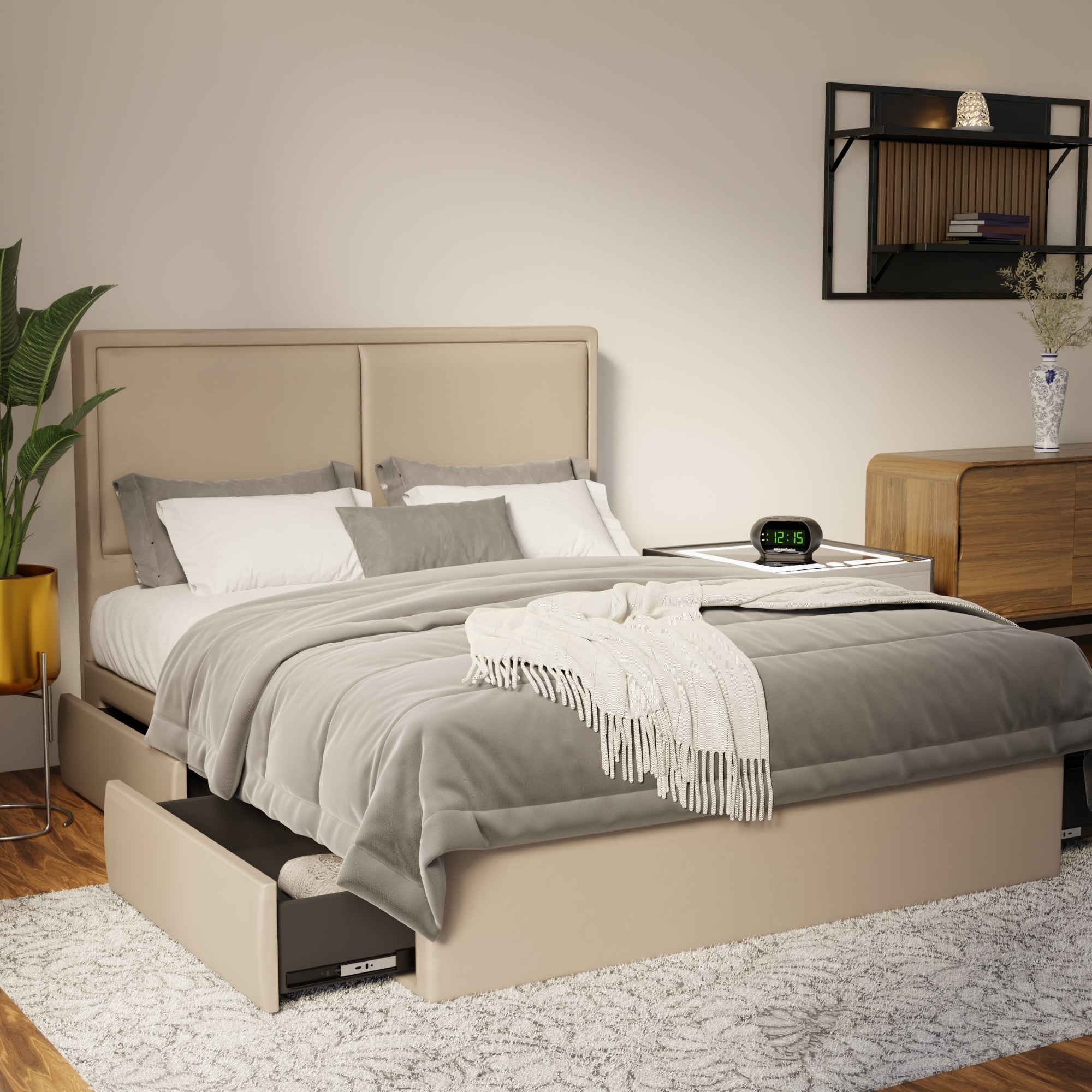 Bravelle Faux Leather Drawer Bed Frame (Pet Friendly)