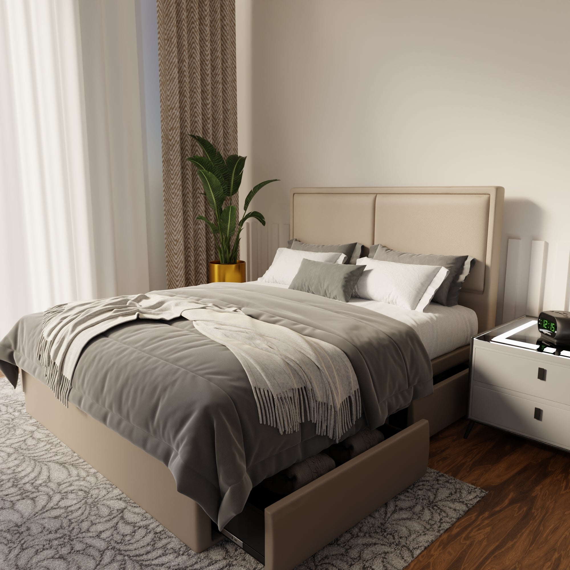 Bravelle Faux Leather Drawer Bed Frame (Pet Friendly)