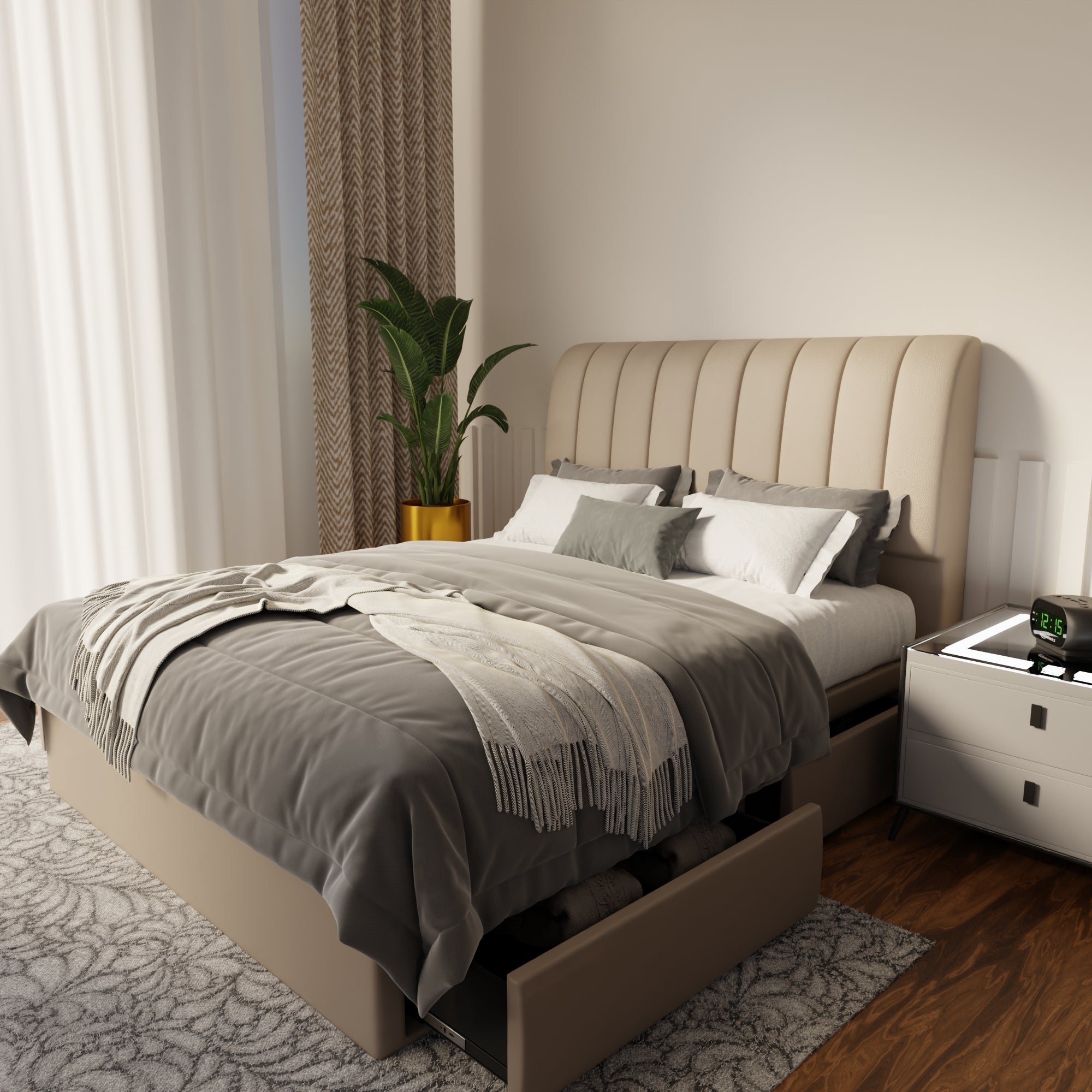 Kuro Faux Leather Drawer Bed Frame (Pet Friendly)