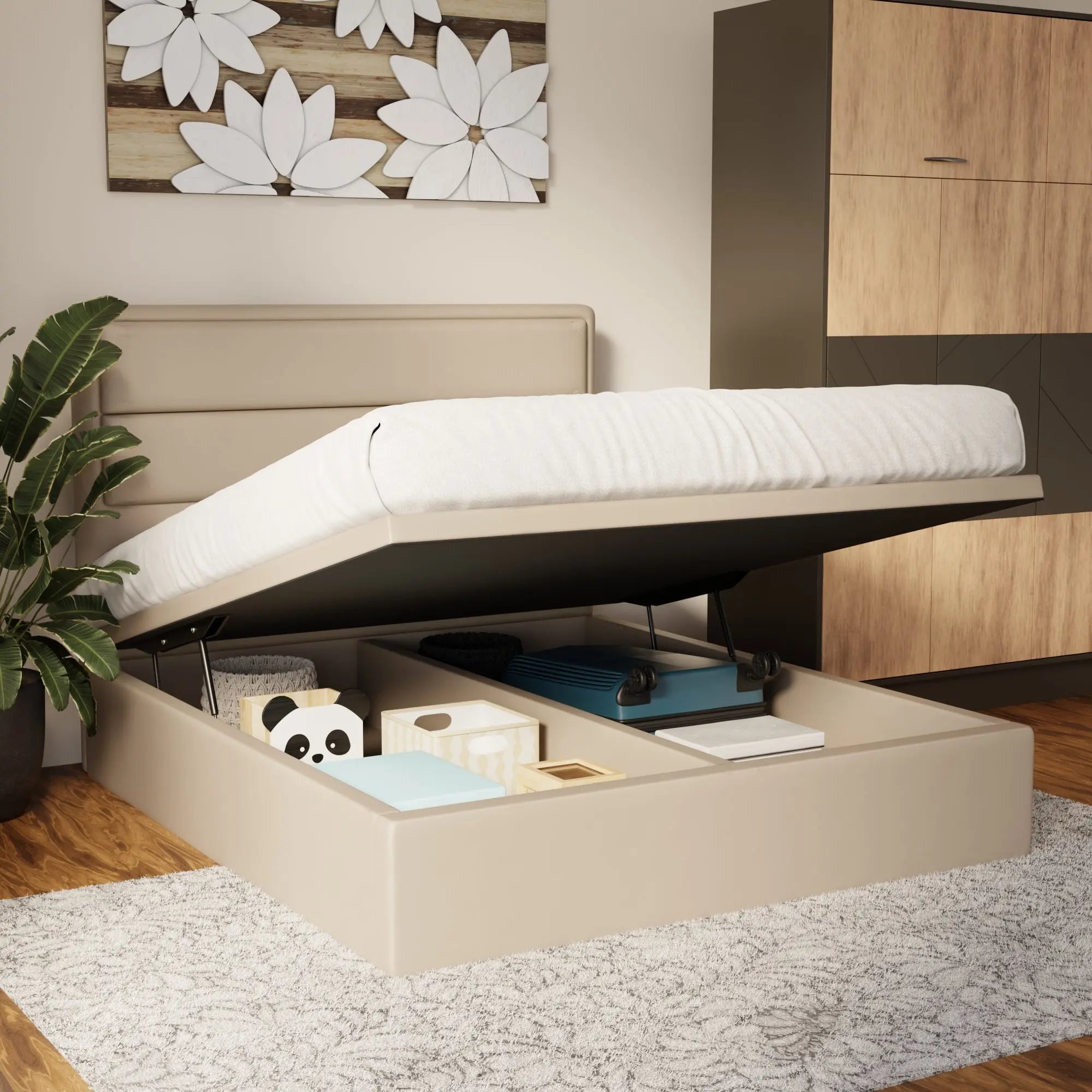 Zorvain Faux Leather Storage Bed Frame (Pet Friendly)