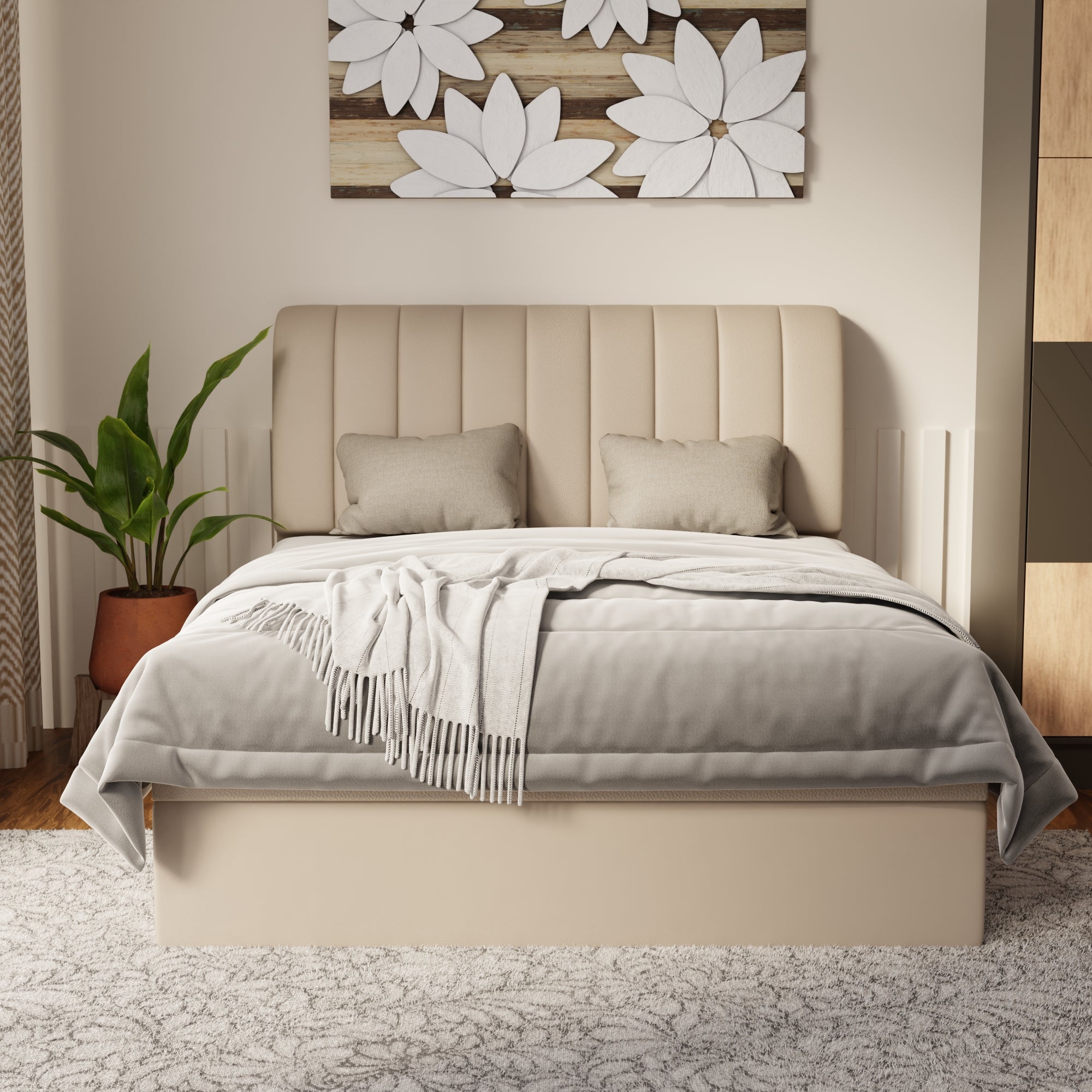Kuro Faux Leather Storage Bed Frame (Pet Friendly) by Somnuz
