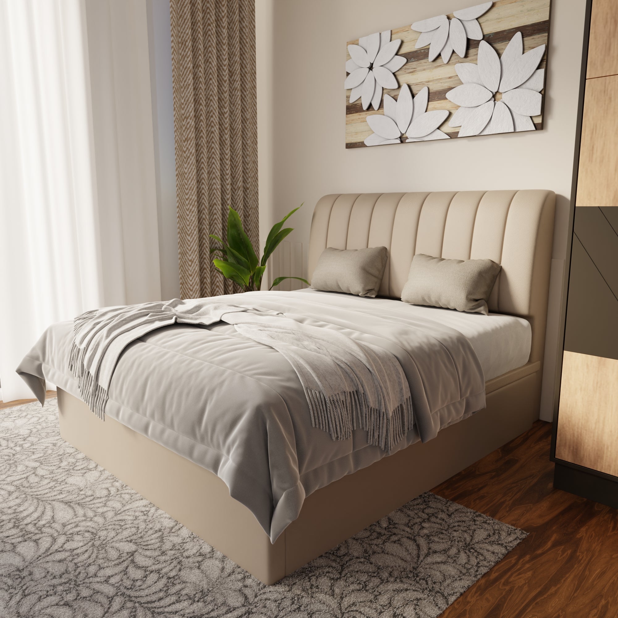 Kuro Faux Leather Storage Bed Frame (Pet Friendly) by Somnuz