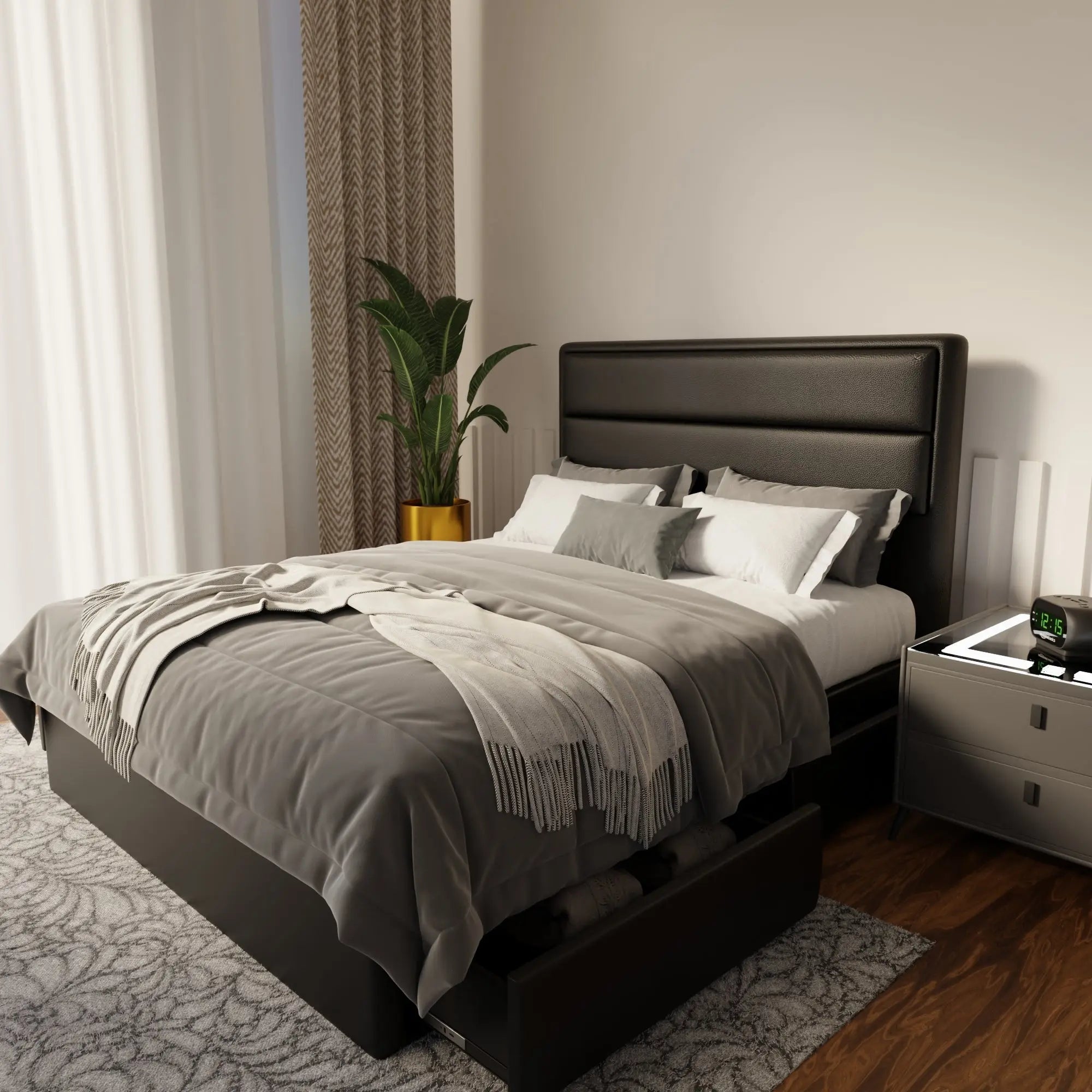 Zorvain Faux Leather Drawer Bed Frame (Pet Friendly) by Somnuz KH