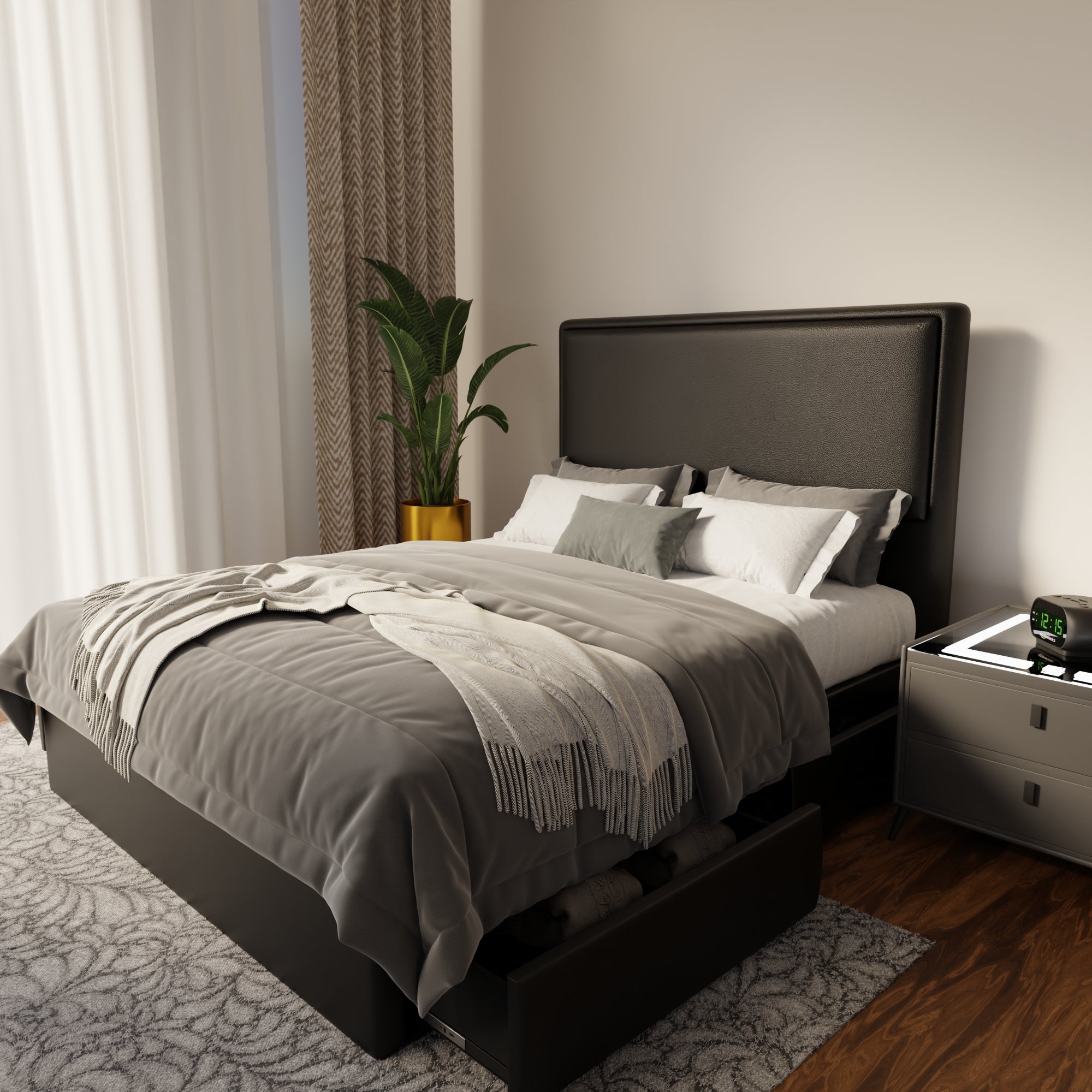 Shiro Faux Leather Drawer Bed Frame (Pet Friendly)