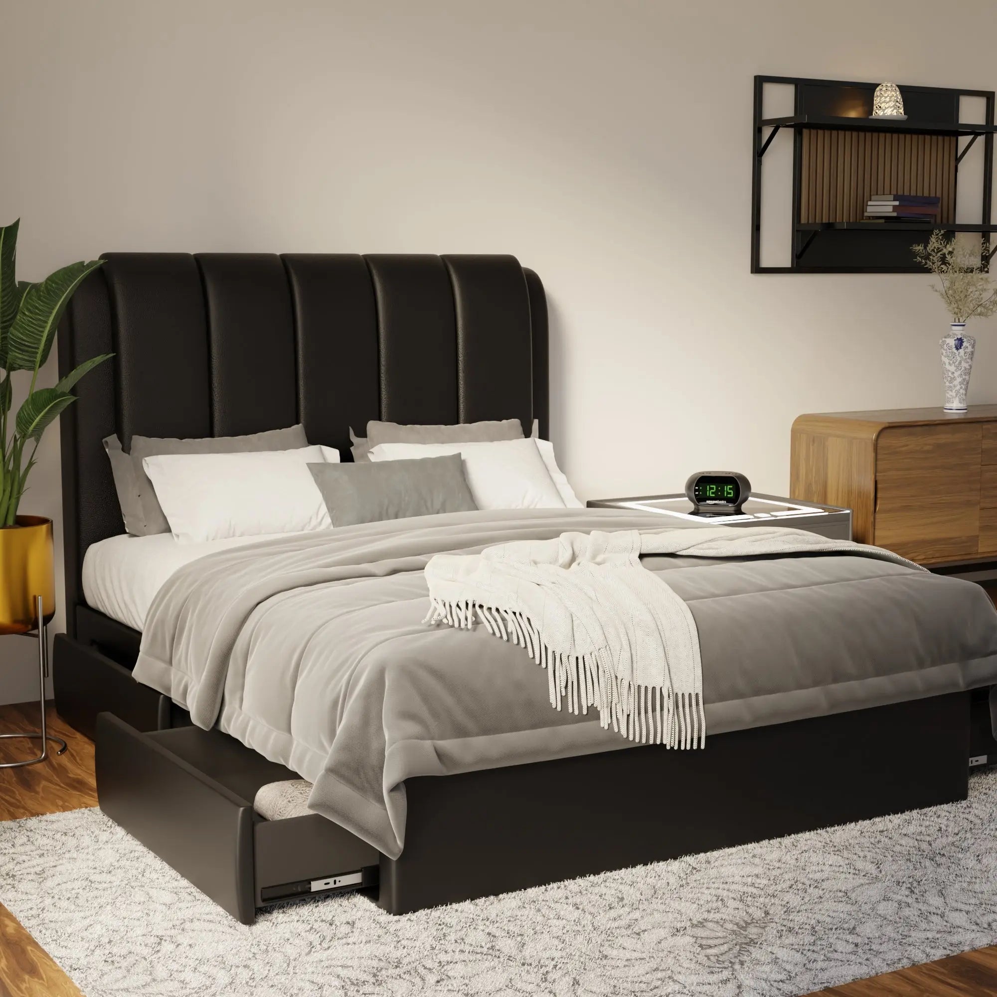Asteron Faux Leather Drawer Bed Frame (Pet Friendly) by Somnuz KH