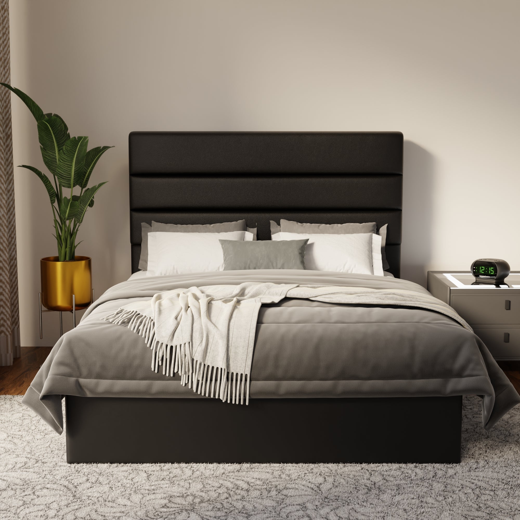 Corlune Faux Leather Drawer Bed Frame (Pet Friendly)