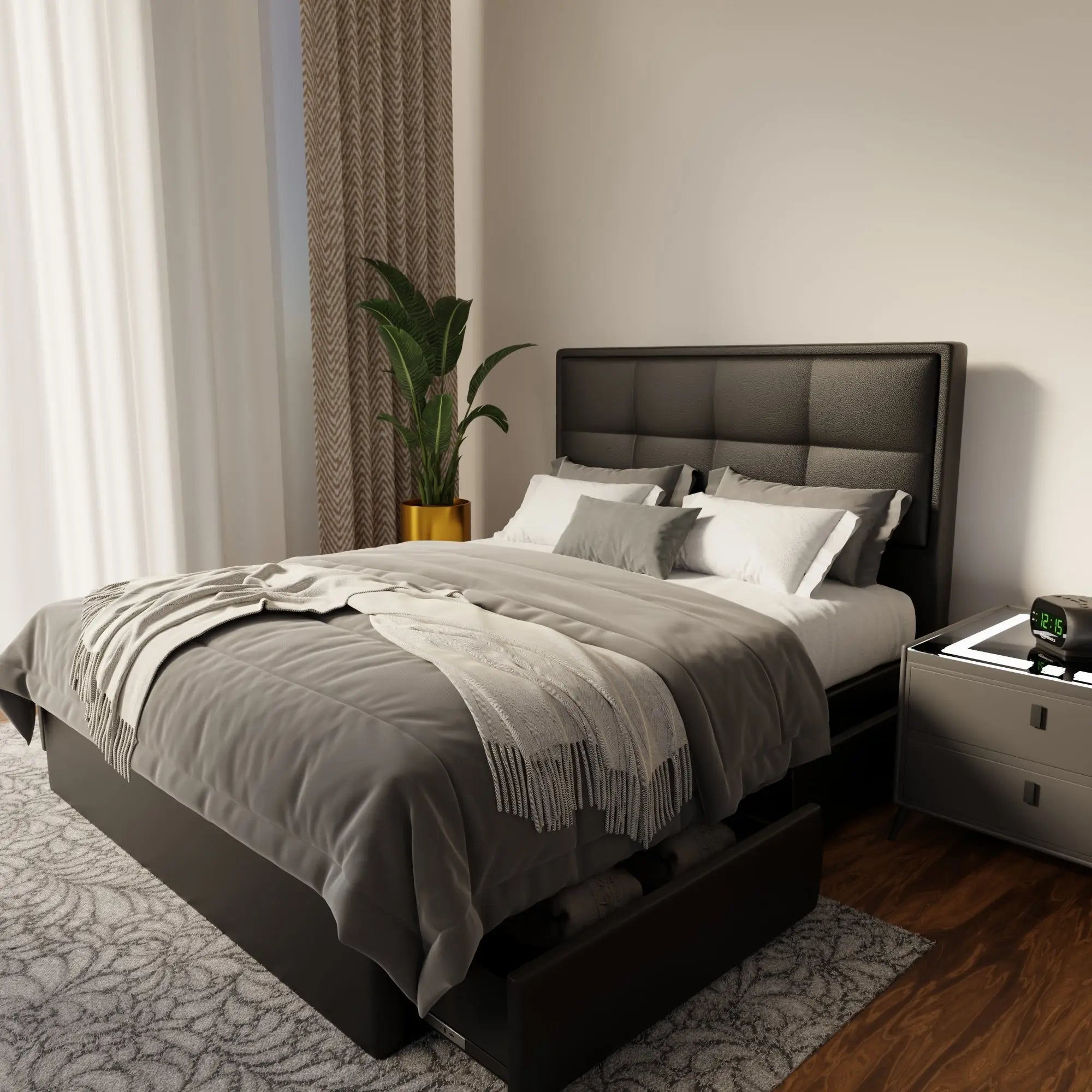 Solvane Faux Leather Drawer Bed Frame (Pet Friendly) by Somnuz KH