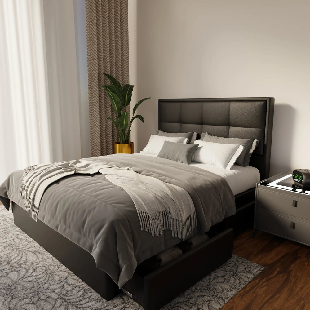 Solvane Faux Leather Drawer Bed Frame (Pet Friendly) by Somnuz KH