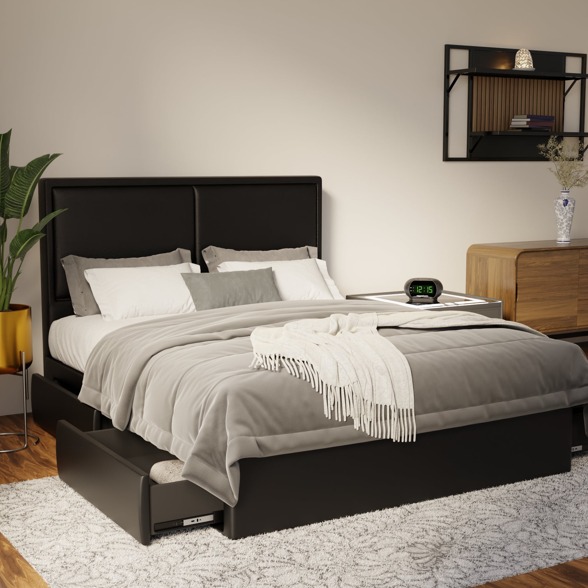 Bravelle Faux Leather Drawer Bed Frame (Pet Friendly)