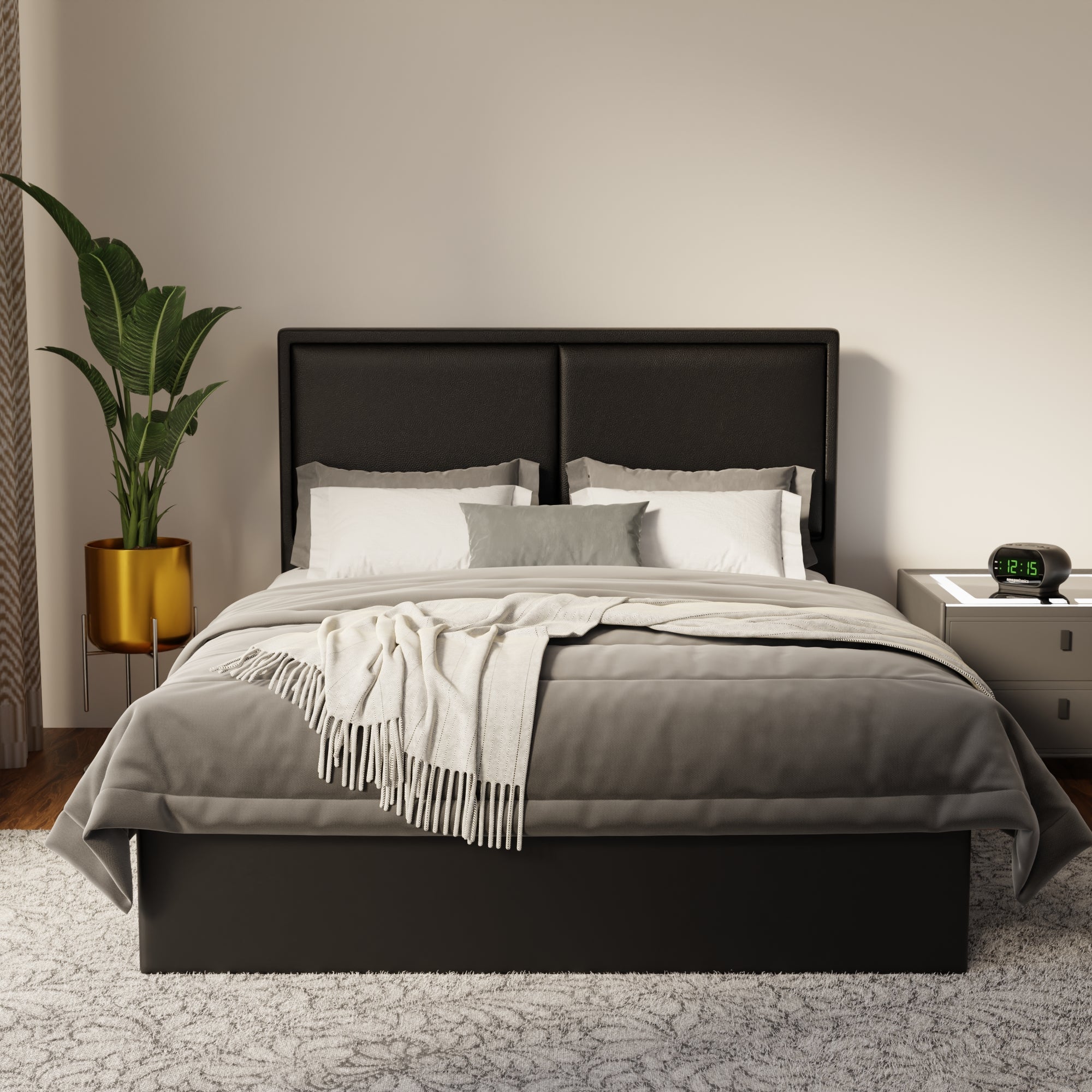 Bravelle Faux Leather Drawer Bed Frame (Pet Friendly)