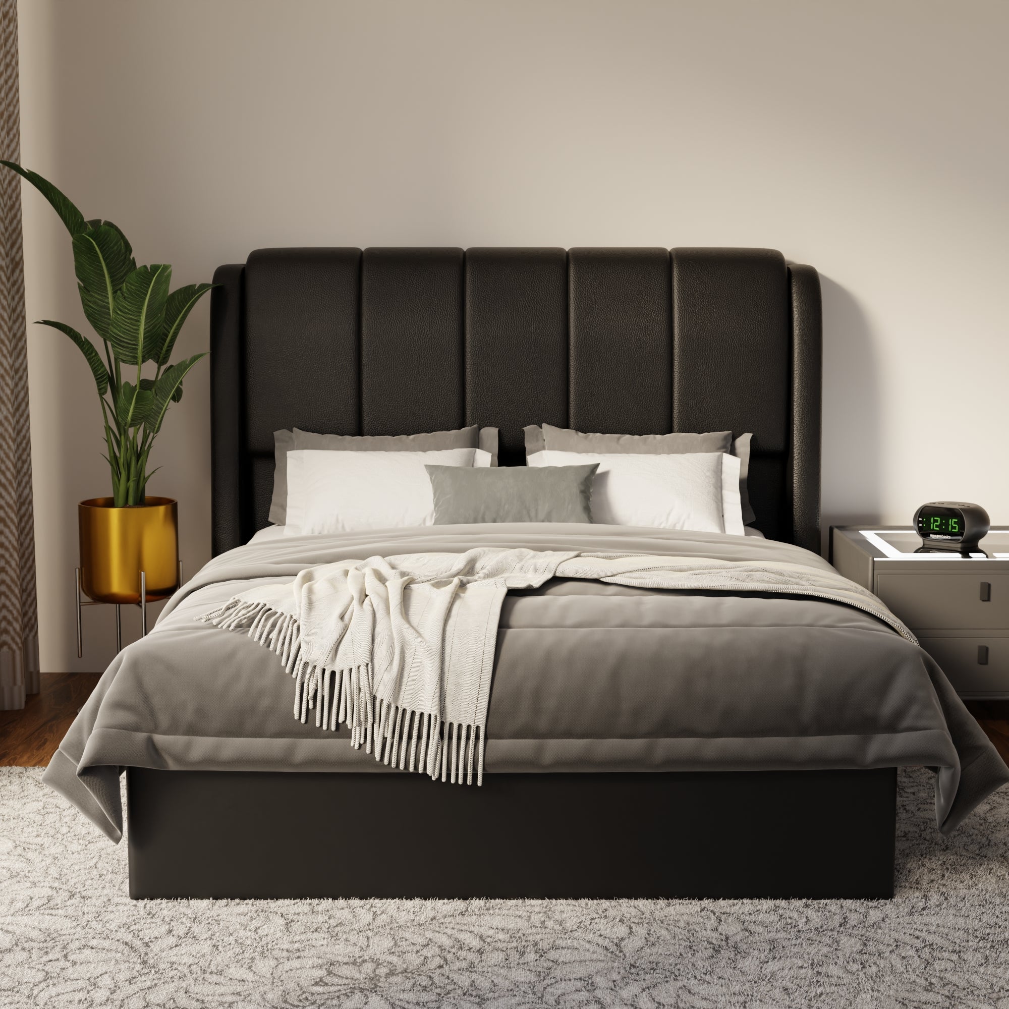 Brinley Faux Leather Drawer Bed Frame (Pet Friendly)