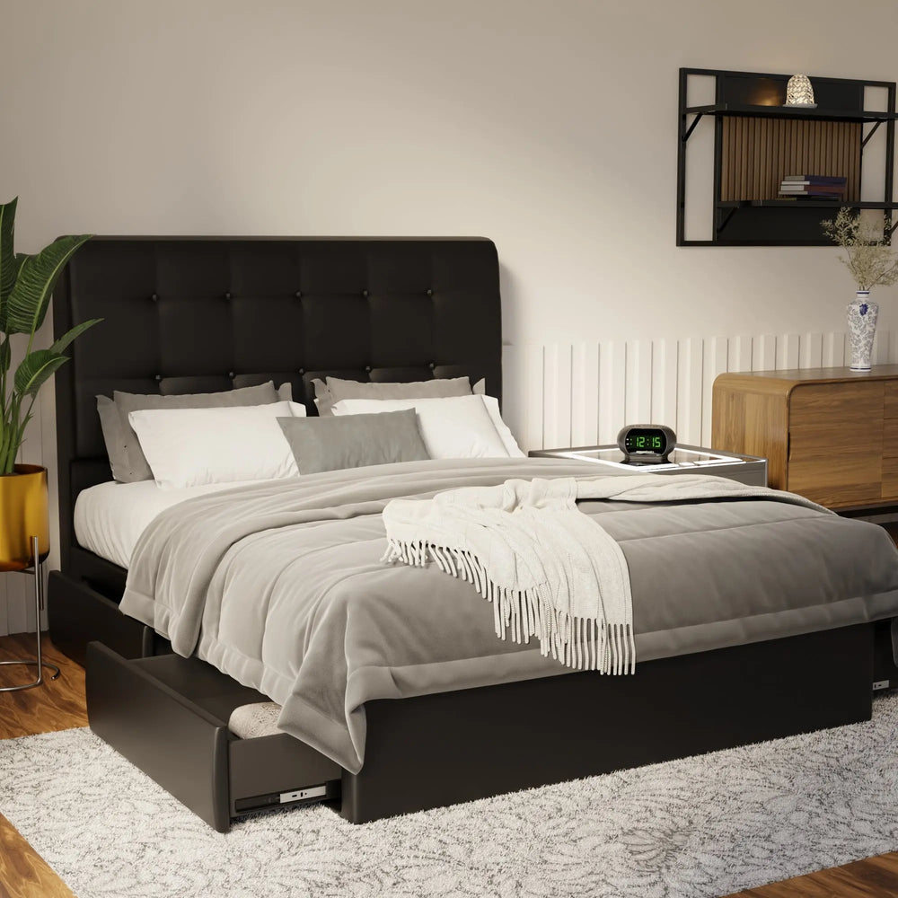 Endora Faux Leather Drawer Bed Frame (Pet Friendly) by Somnuz KH