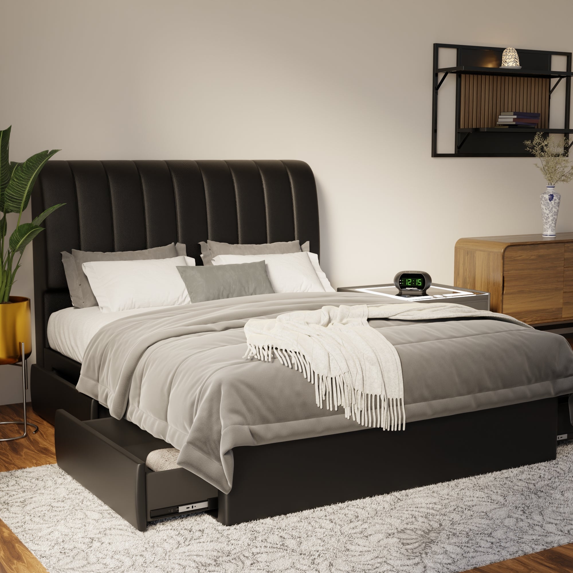 Kuro Faux Leather Drawer Bed Frame (Pet Friendly)