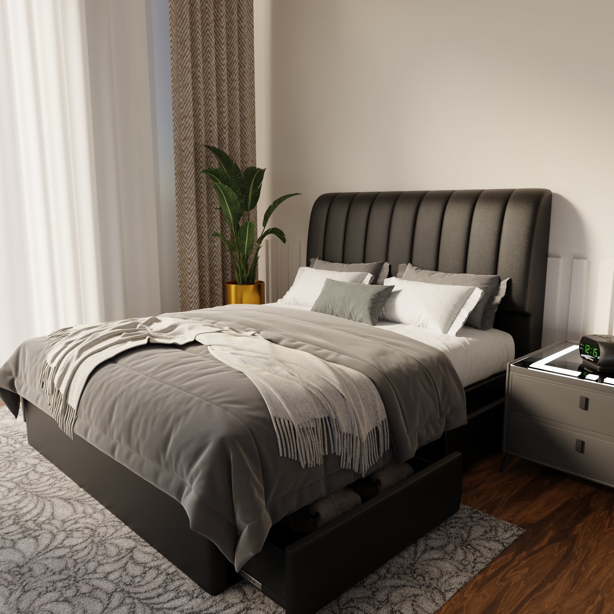 Kuro Faux Leather Drawer Bed Frame (Pet Friendly)