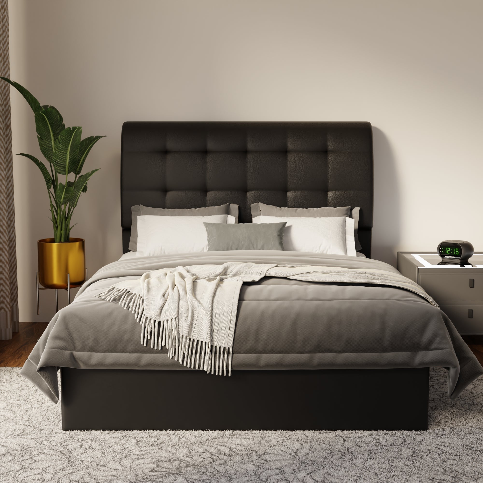 Haldor Faux Leather Drawer Bed Frame (Pet Friendly)