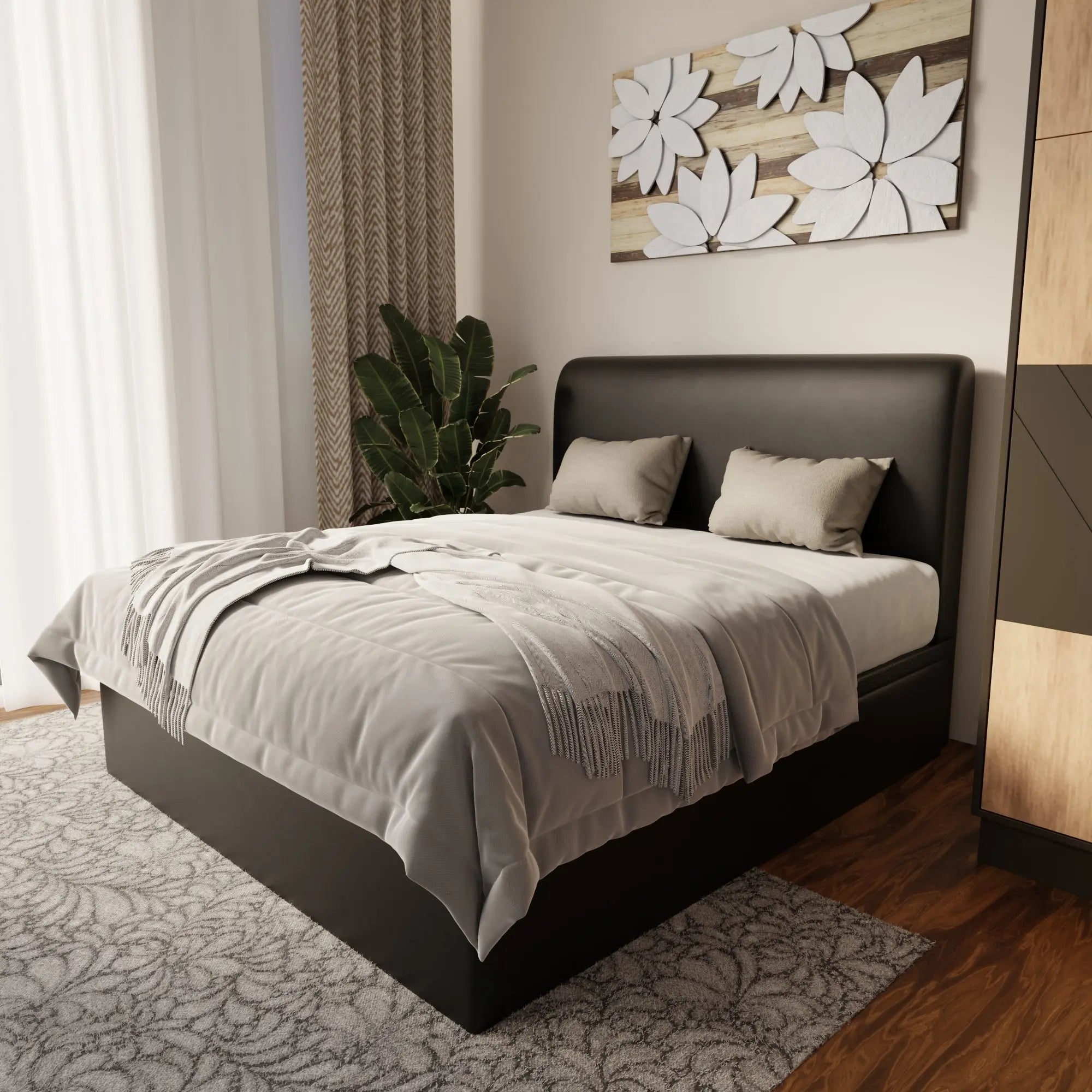 Vintaro Faux Leather Storage Bed Frame (Pet Friendly) by Somnuz KH