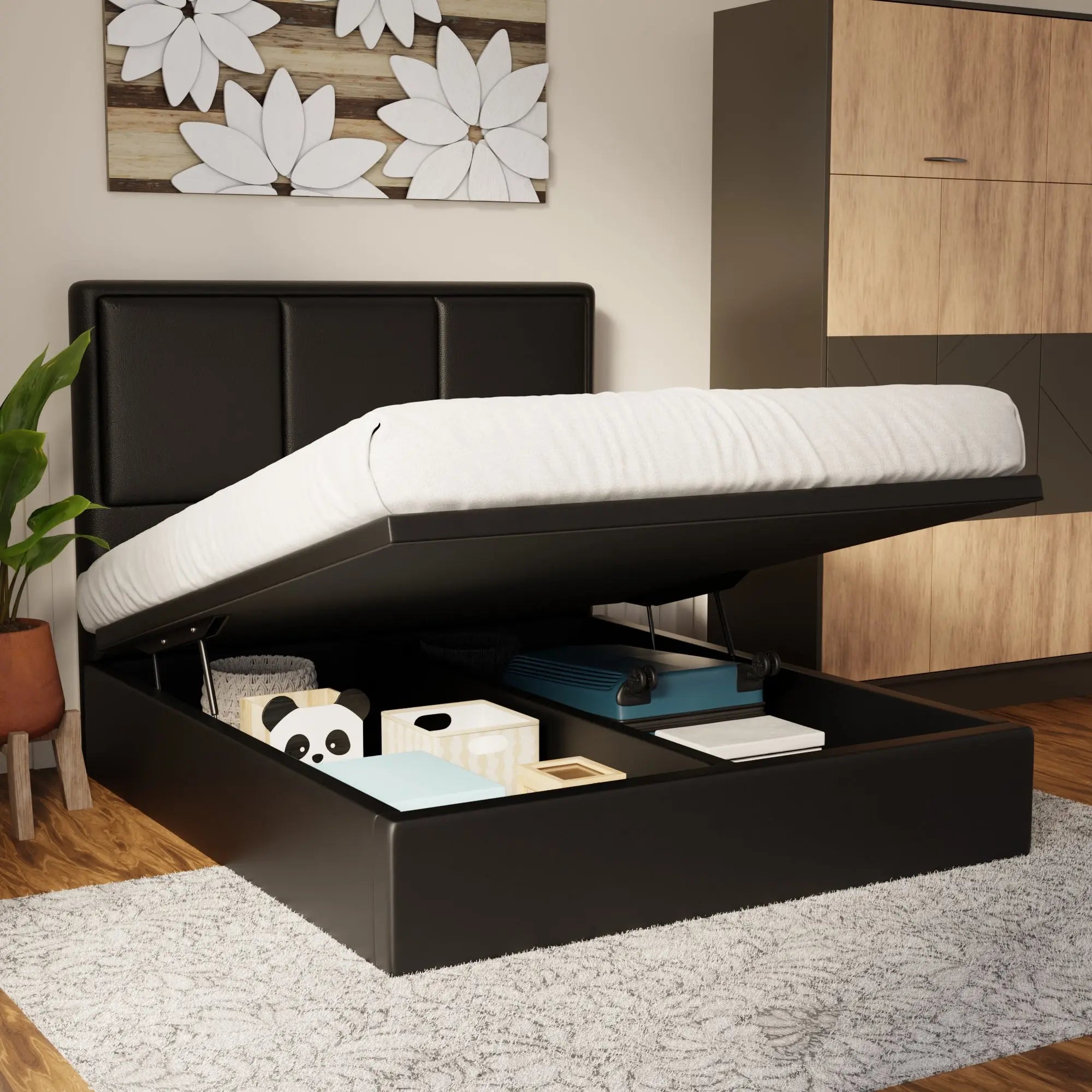 Velmira Faux Leather Storage Bed Frame (Pet Friendly) by Somnuz KH