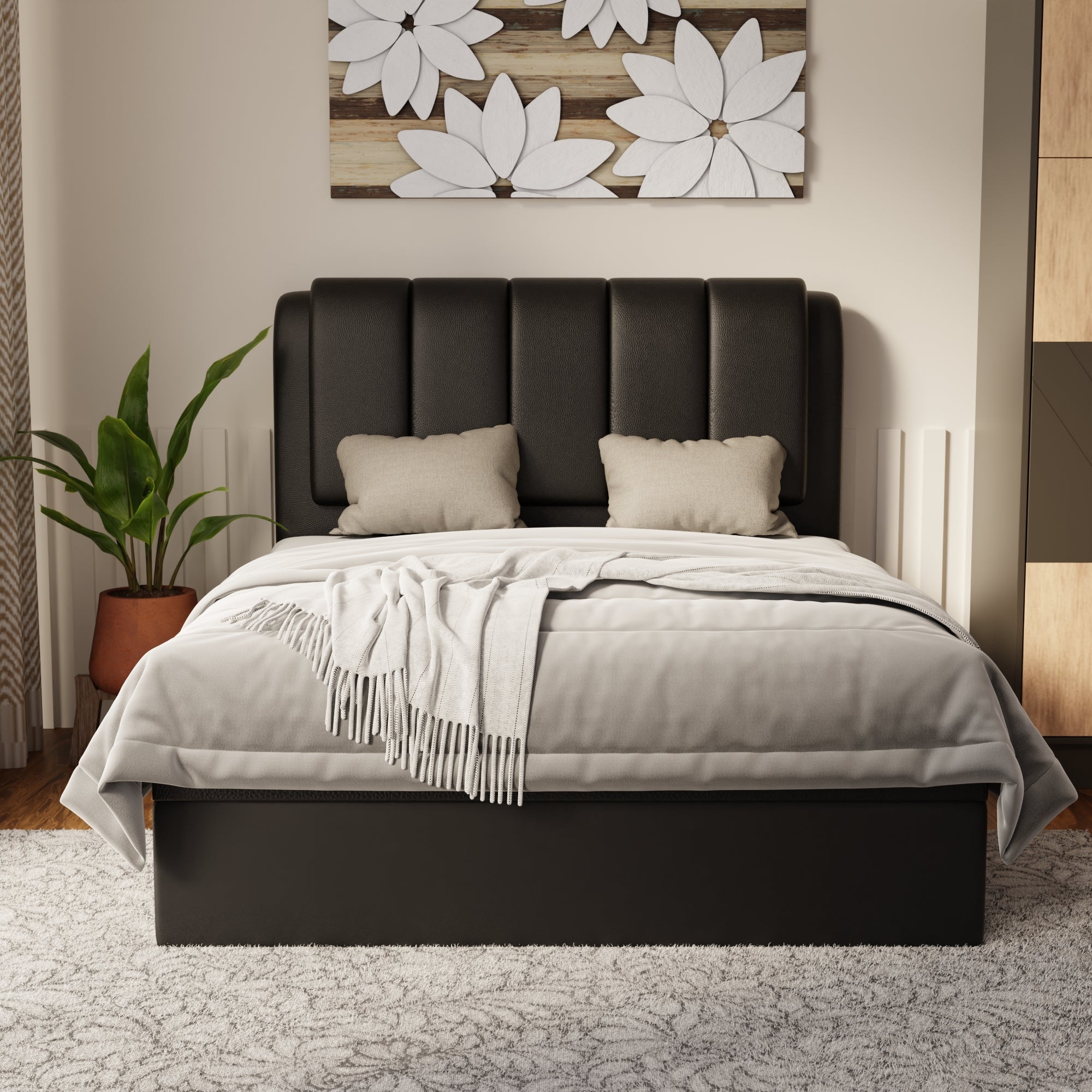 Asteron Faux Leather Storage Bed Frame (Pet Friendly) by Somnuz