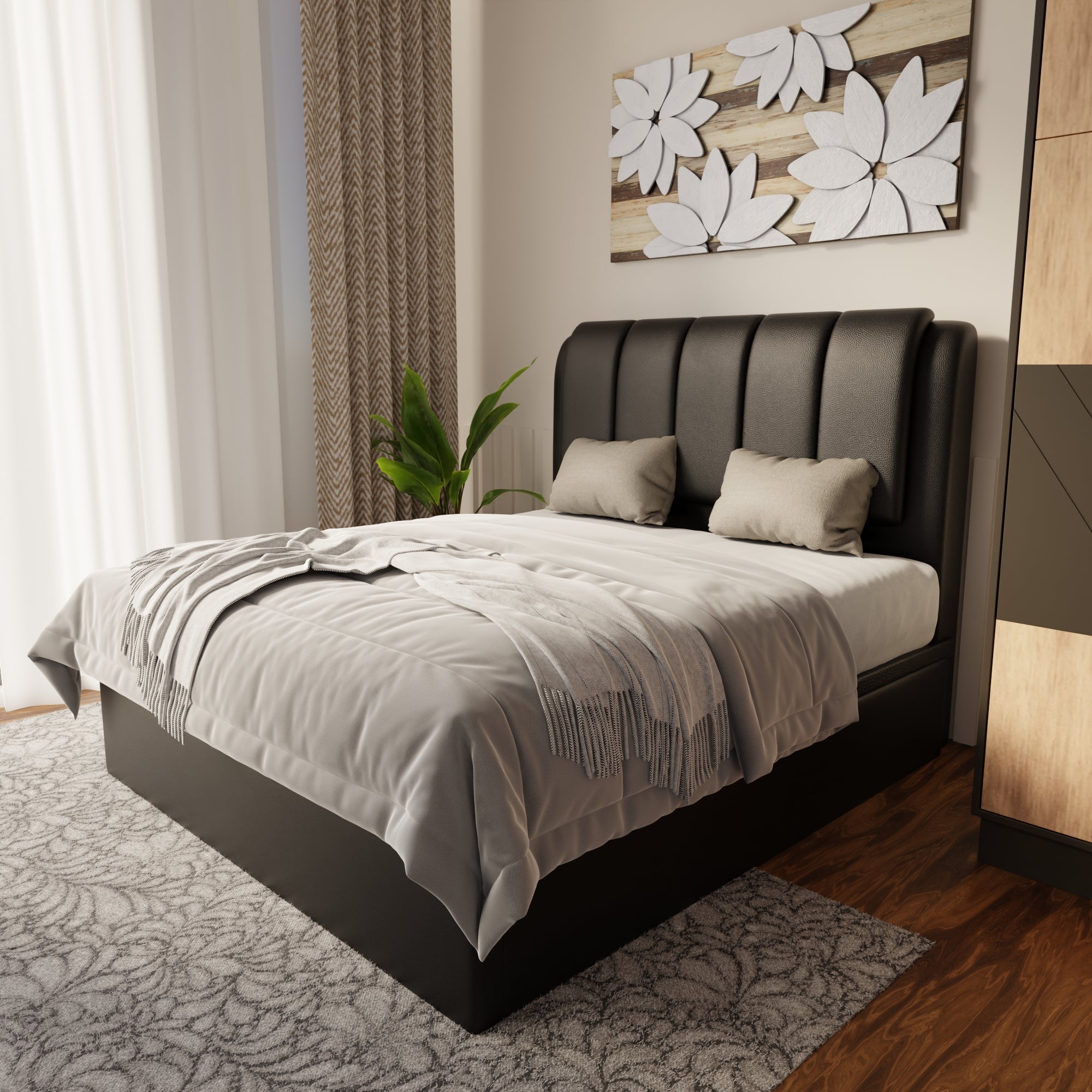 Asteron Faux Leather Storage Bed Frame (Pet Friendly) by Somnuz