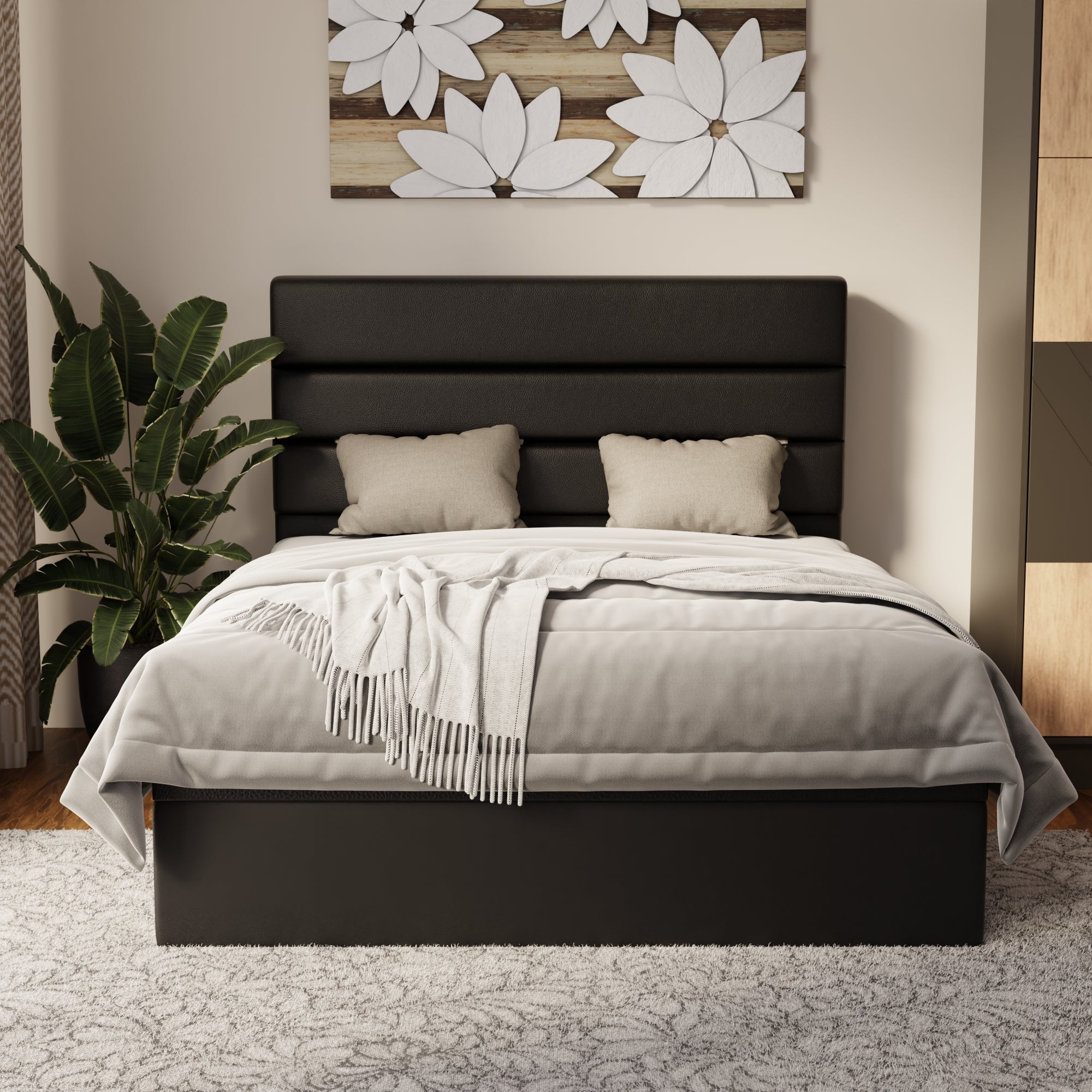 Corlune Faux Leather Storage Bed Frame (Pet Friendly) by Somnuz