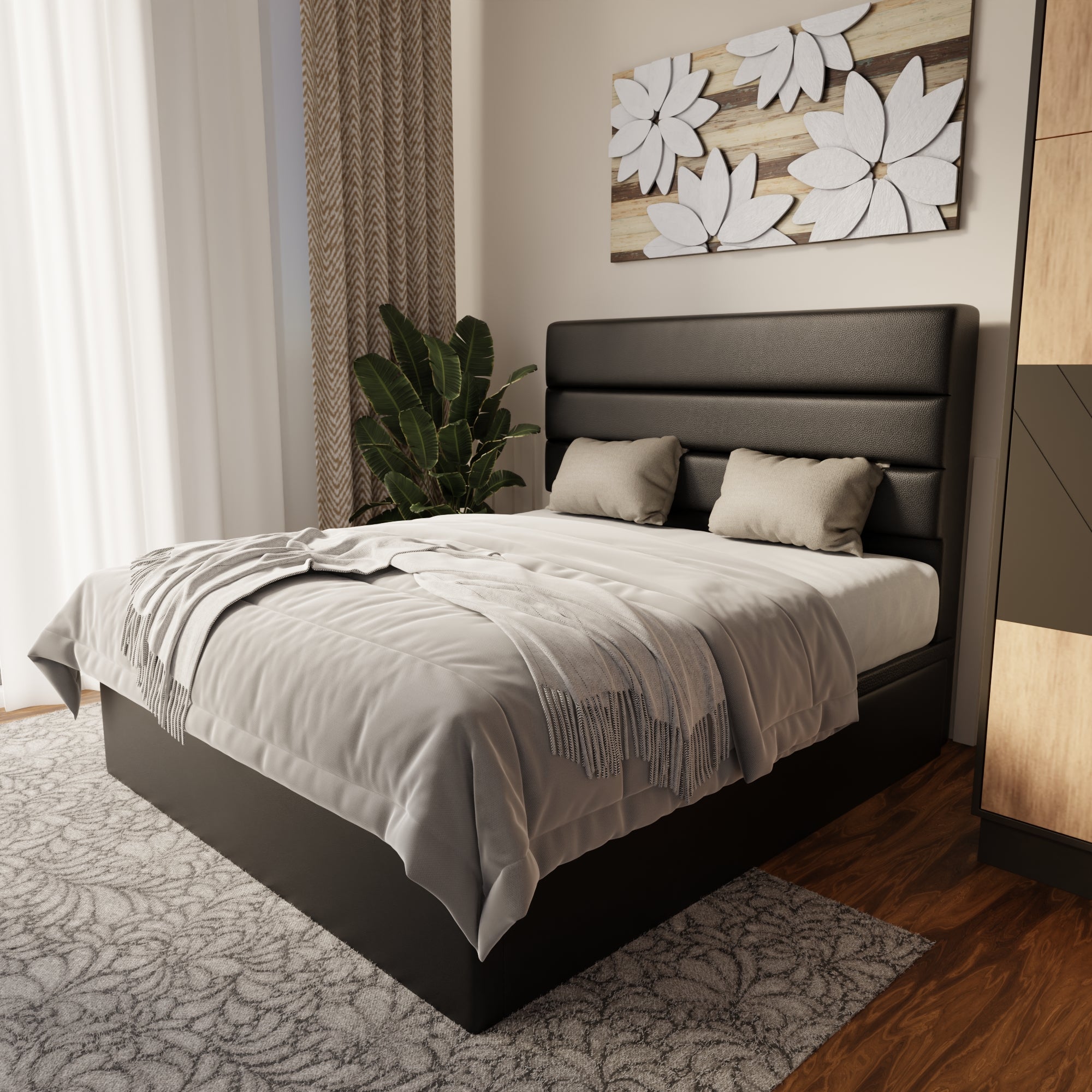 Corlune Faux Leather Storage Bed Frame (Pet Friendly) by Somnuz