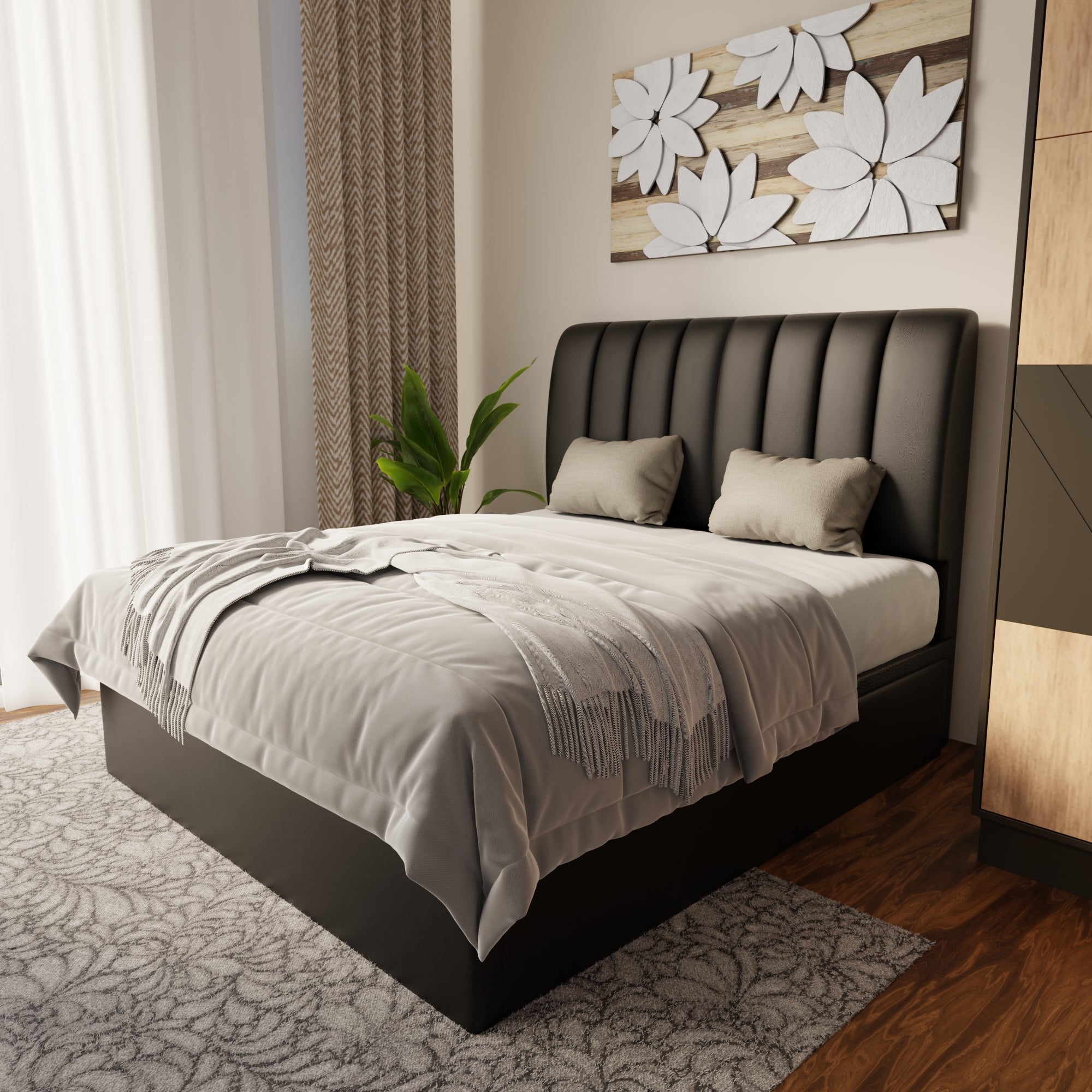 Trevino Faux Leather Storage Bed Frame (Pet Friendly) by Somnuz