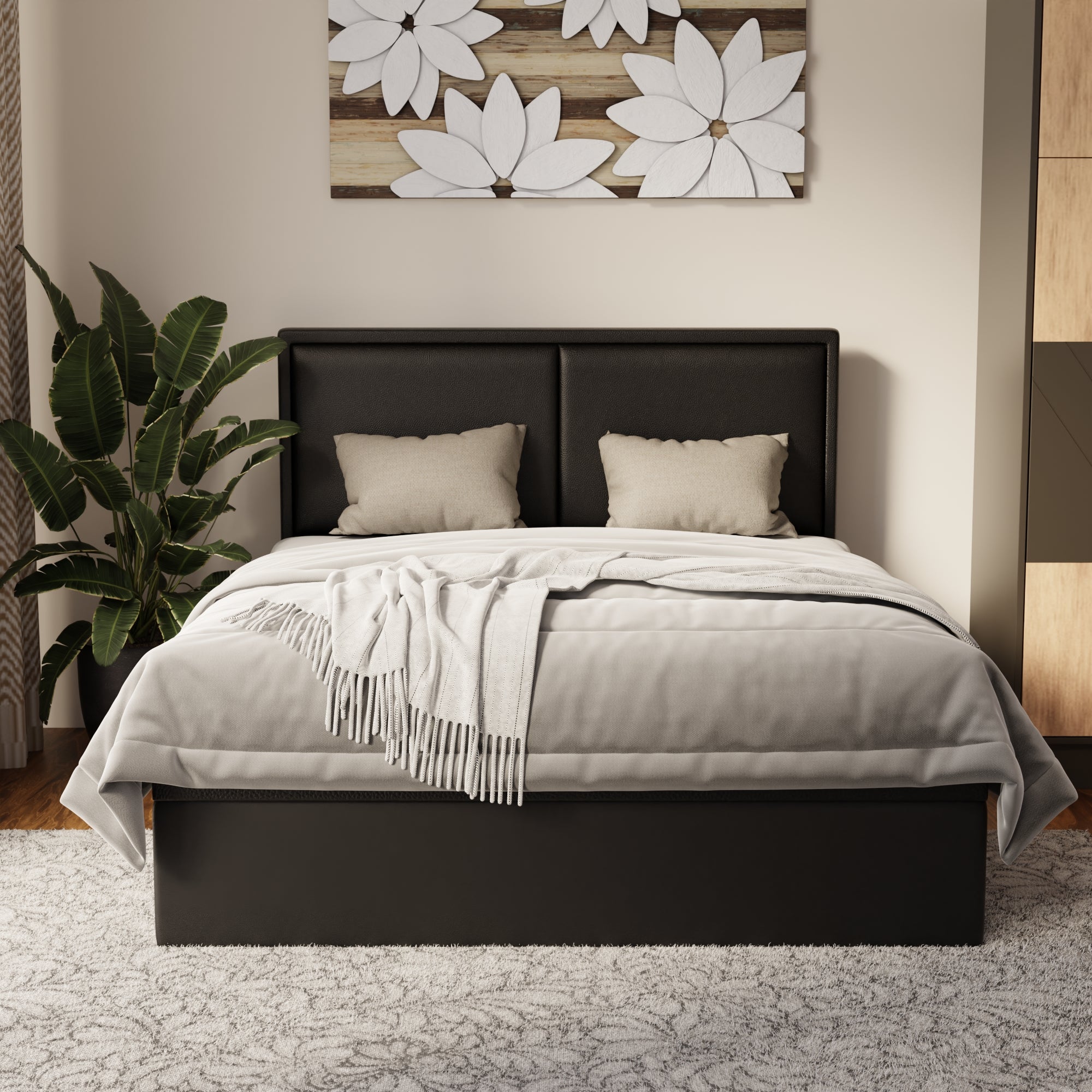 Bravelle Faux Leather Storage Bed Frame (Pet Friendly) by Somnuz