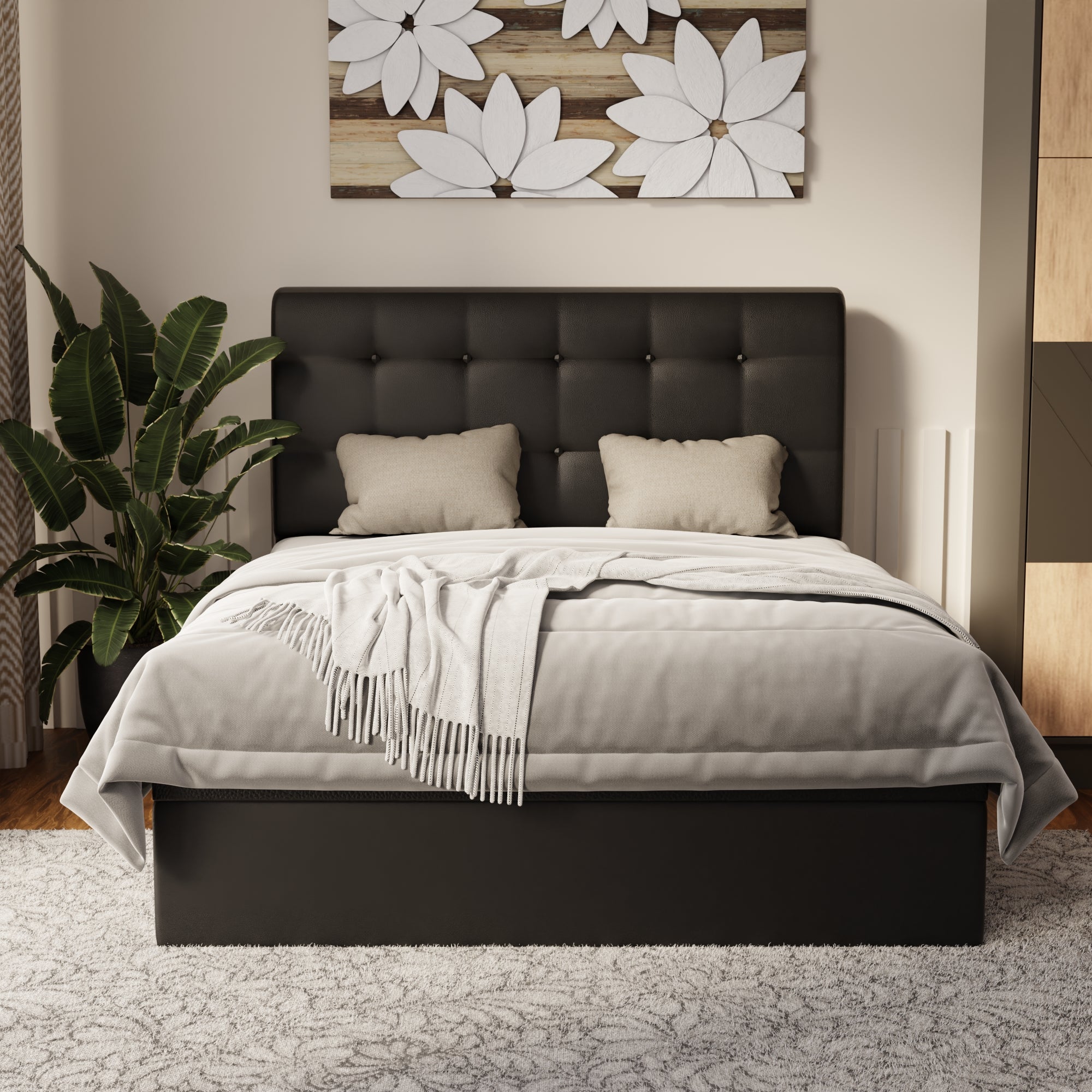 Endora Faux Leather Storage Bed Frame (Pet Friendly) by Somnuz