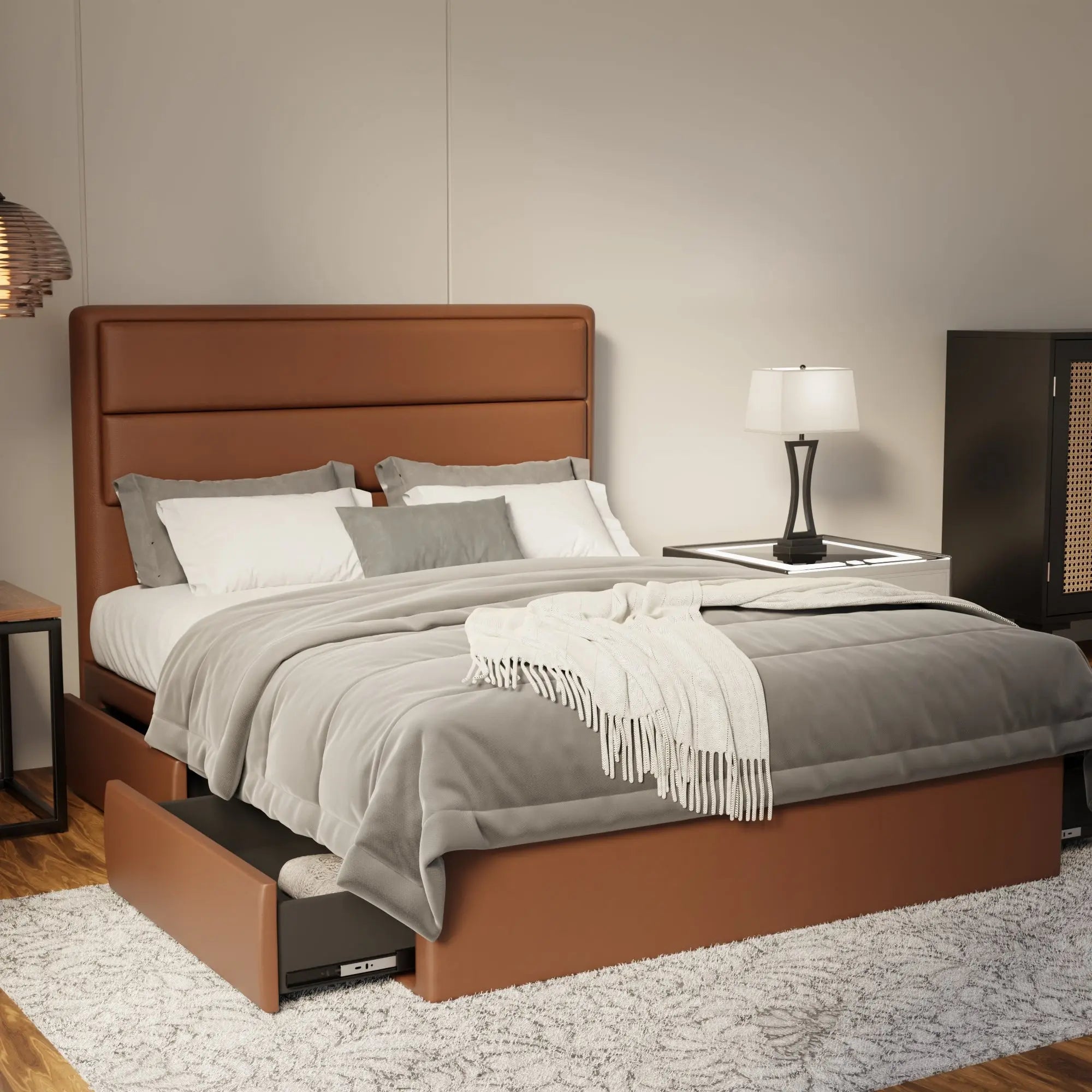 Zorvain Faux Leather Drawer Bed Frame (Pet Friendly) by Somnuz KH
