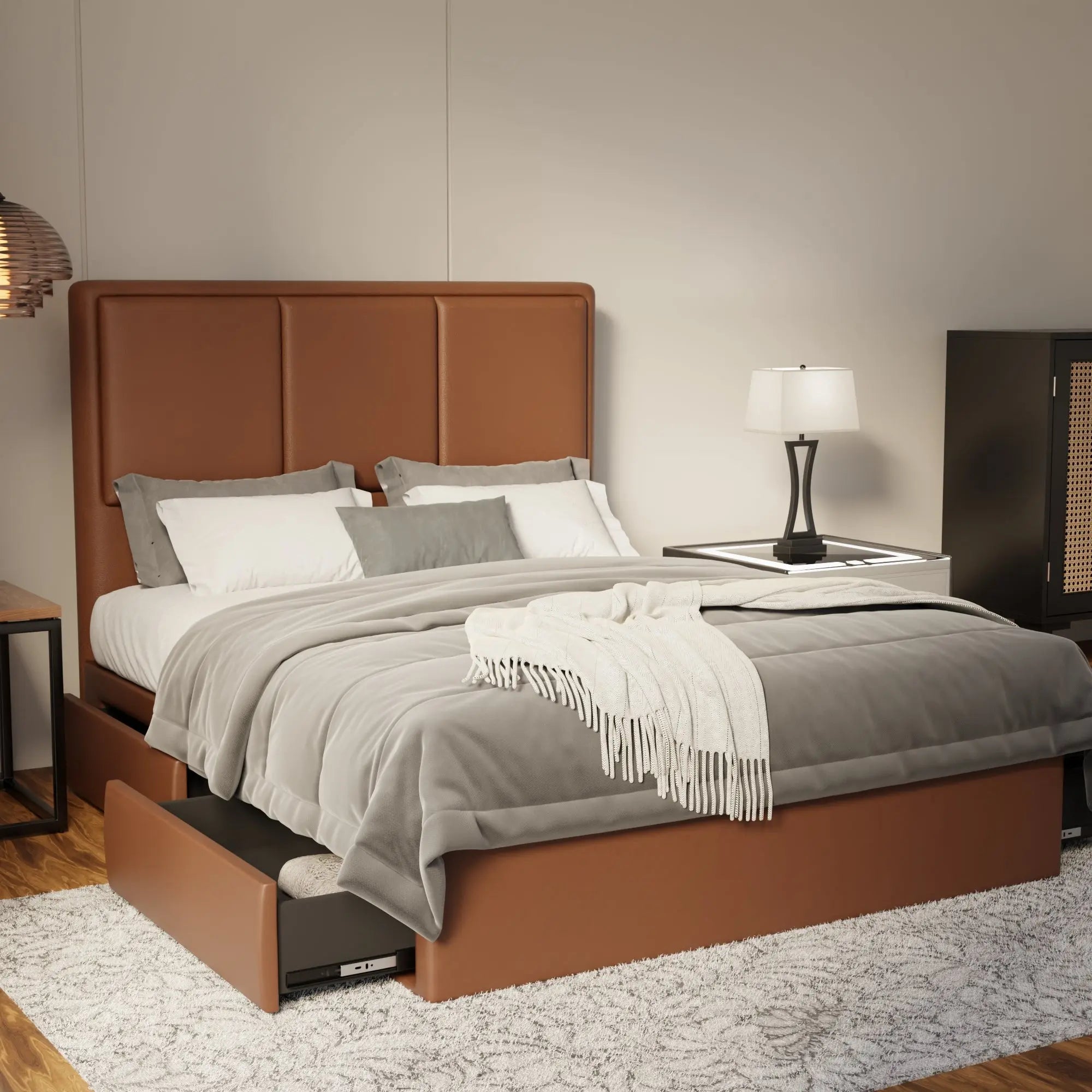 Velmira Faux Leather Drawer Bed Frame (Pet Friendly) by Somnuz KH