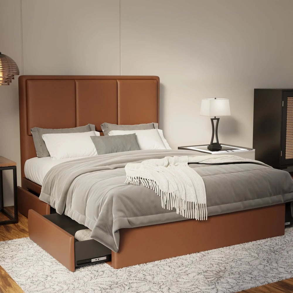 Velmira Faux Leather Drawer Bed Frame (Pet Friendly) by Somnuz KH