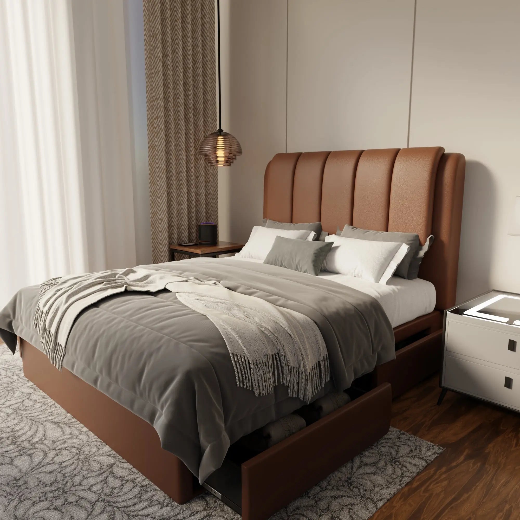 Asteron Faux Leather Drawer Bed Frame (Pet Friendly) by Somnuz KH