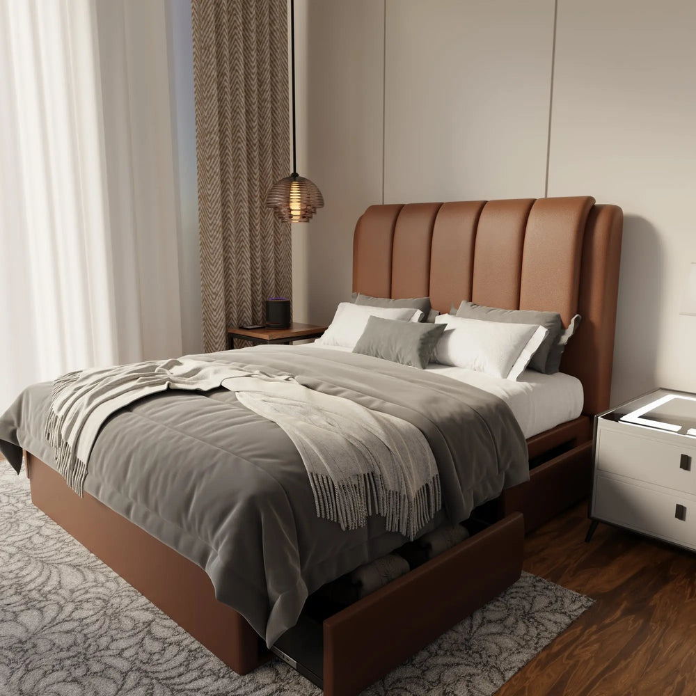 Asteron Faux Leather Drawer Bed Frame (Pet Friendly) by Somnuz KH