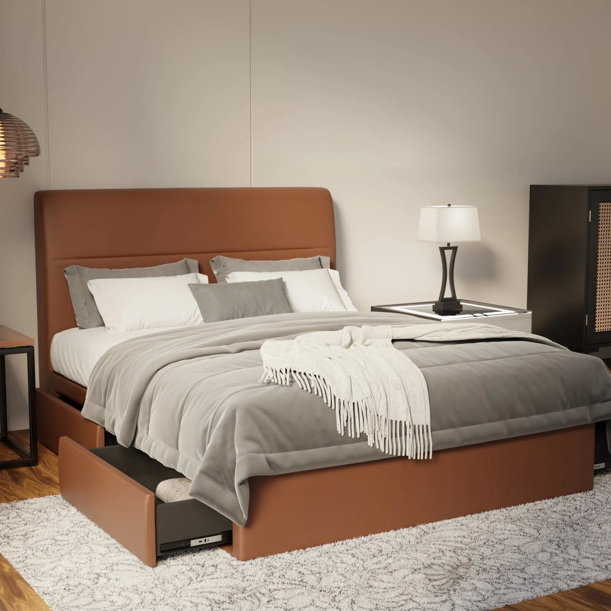 Lysara Faux Leather Drawer Bed Frame (Pet Friendly) by Somnuz KH