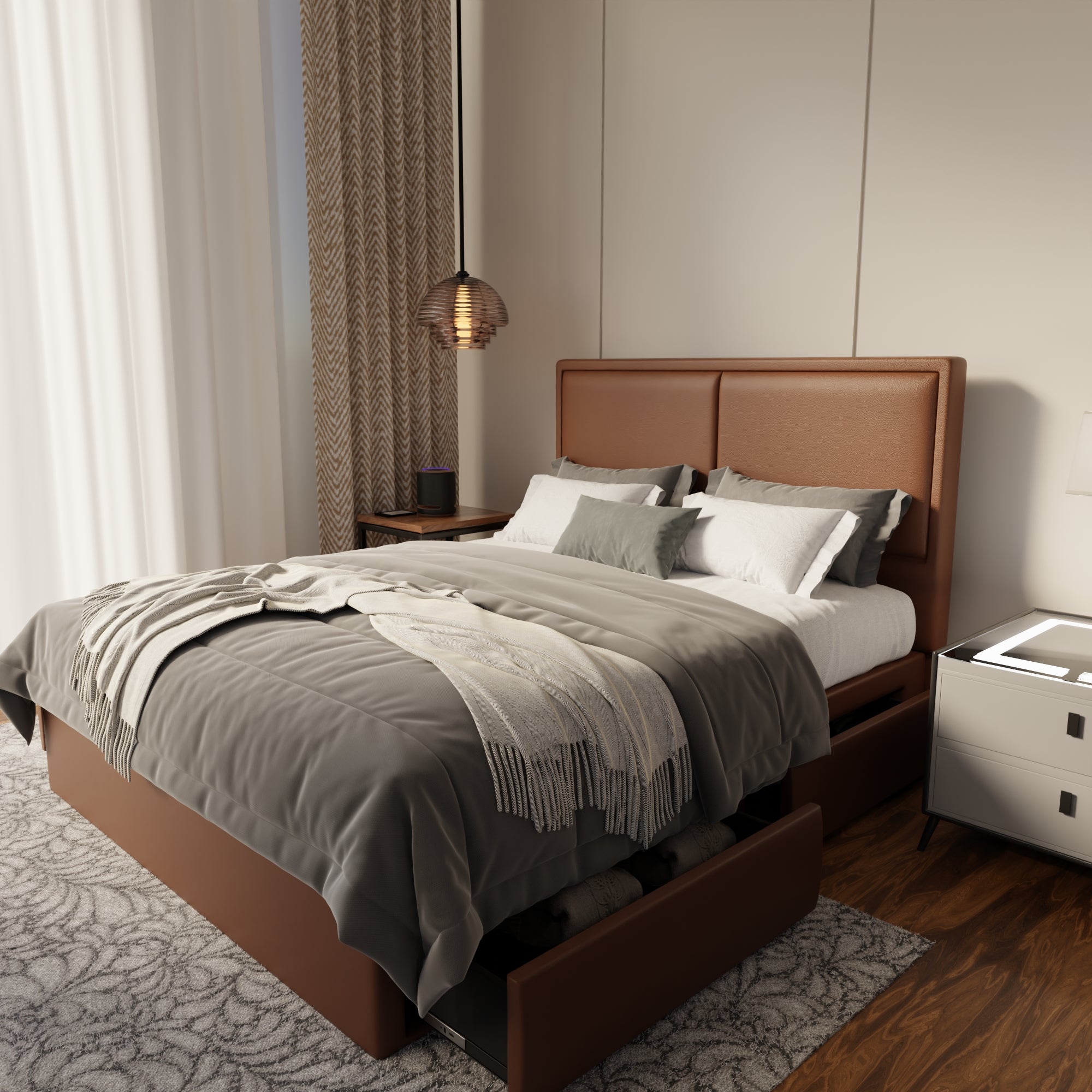 Bravelle Faux Leather Drawer Bed Frame (Pet Friendly)