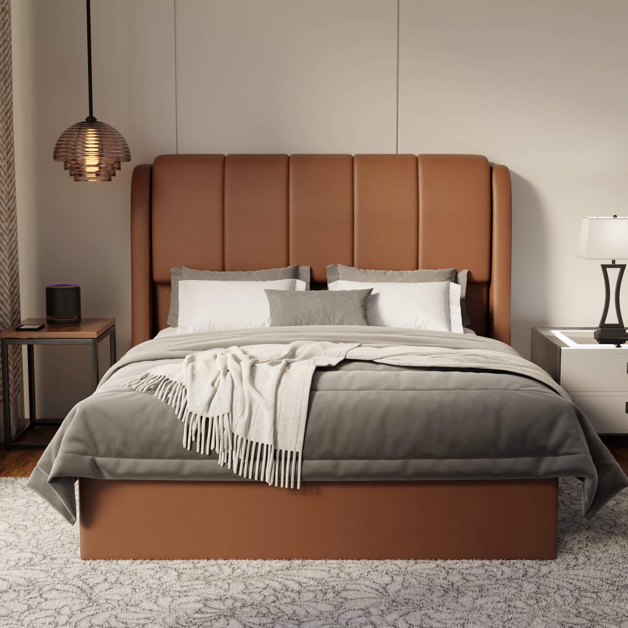 Brinley Faux Leather Drawer Bed Frame (Pet Friendly)