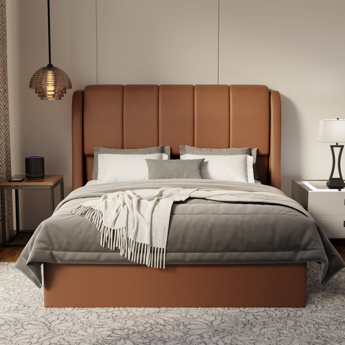 Brinley Faux Leather Drawer Bed Frame (Pet Friendly)