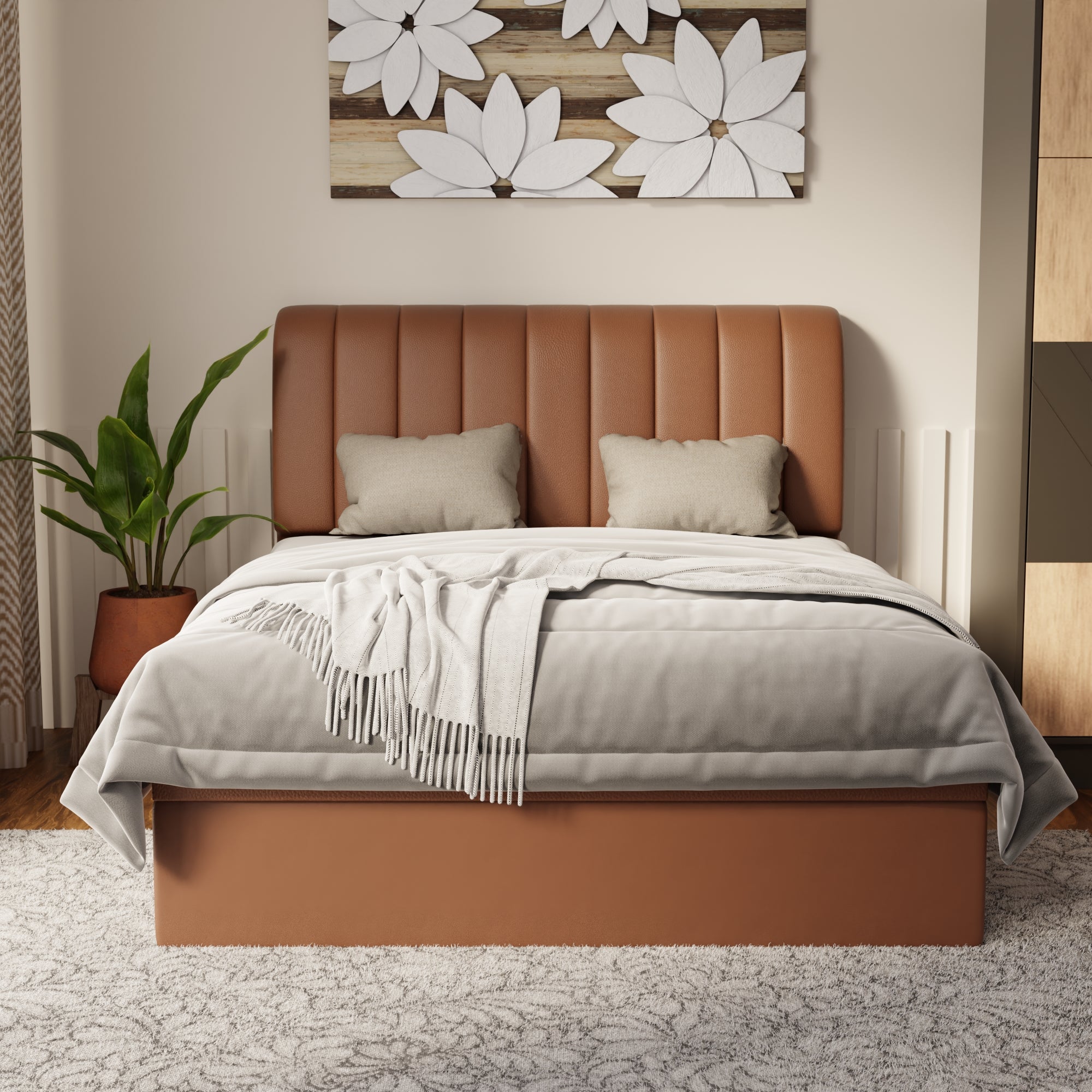Kuro Faux Leather Storage Bed Frame (Pet Friendly) by Somnuz