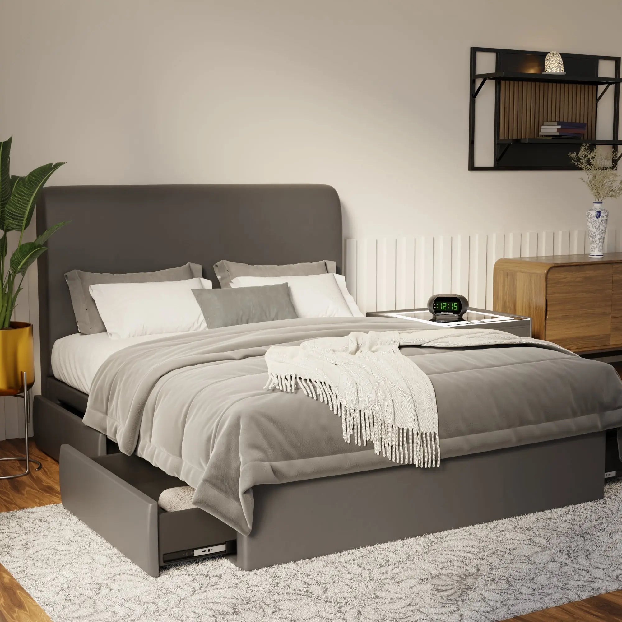 Vintaro Faux Leather Drawer Bed Frame (Pet Friendly) by Somnuz KH